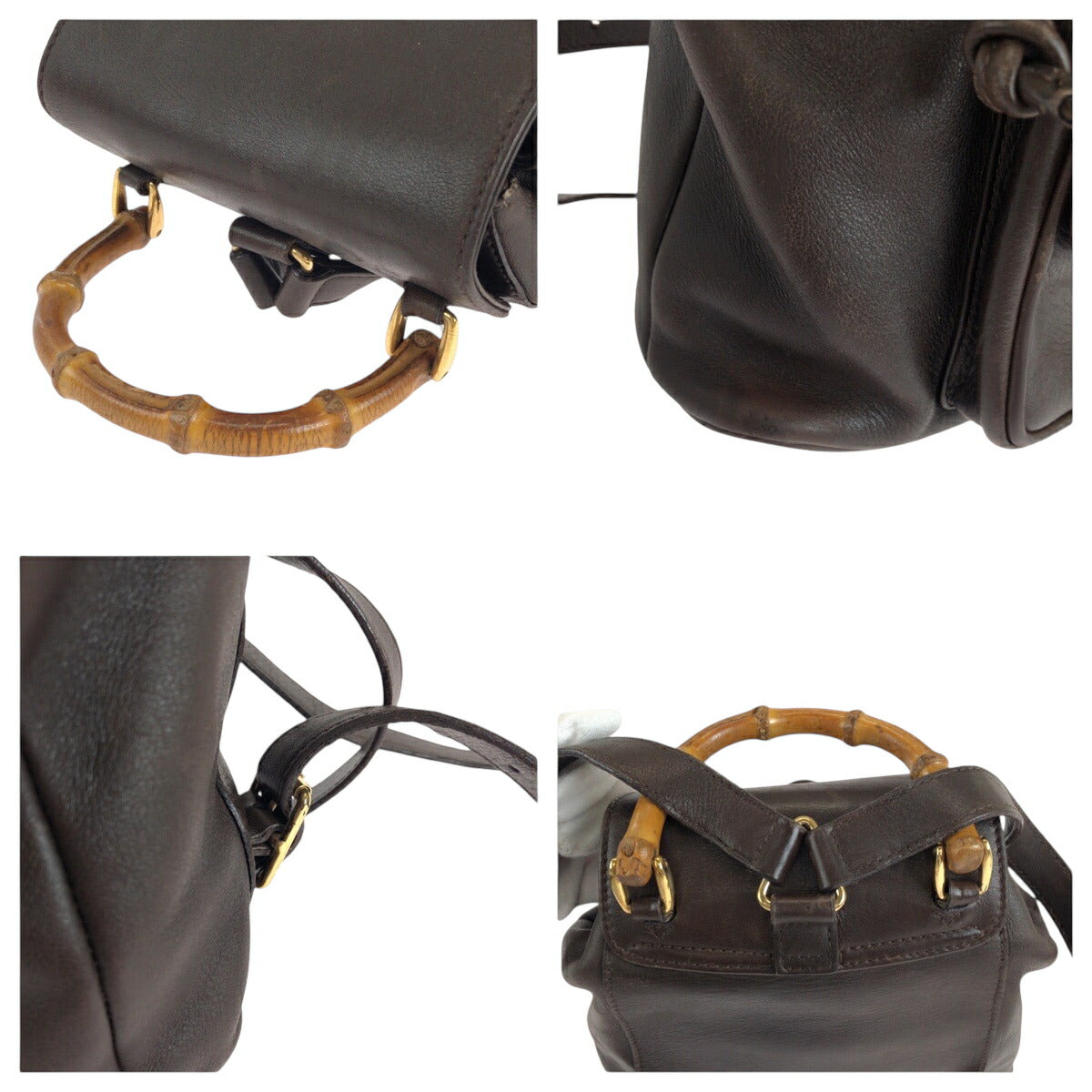 Gucci Bamboo Leather Backpack