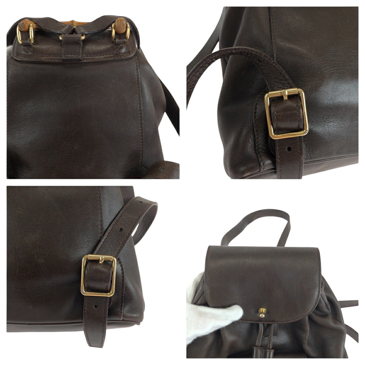 Gucci Bamboo Leather Backpack