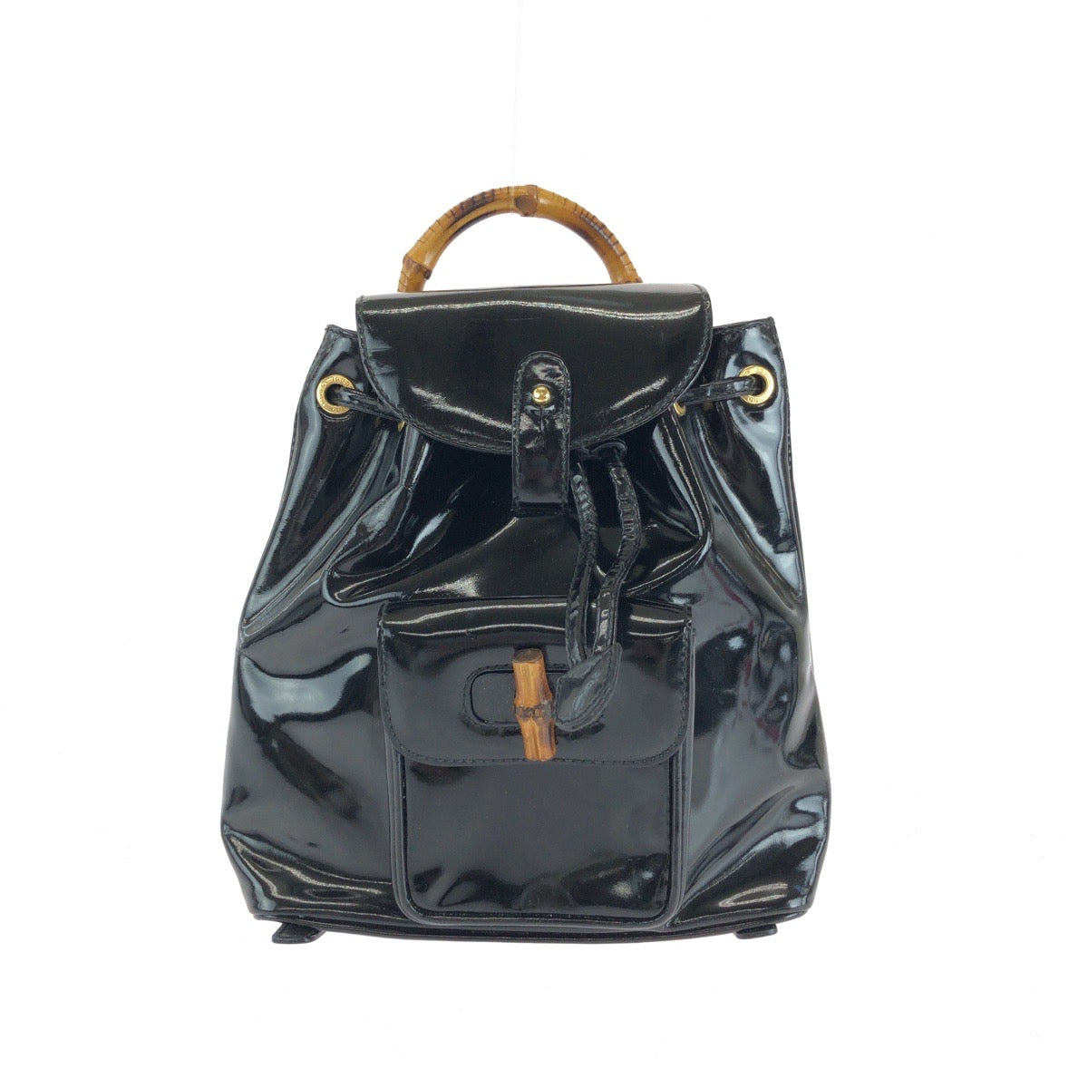 Gucci Bamboo Patent Leather Backpack
