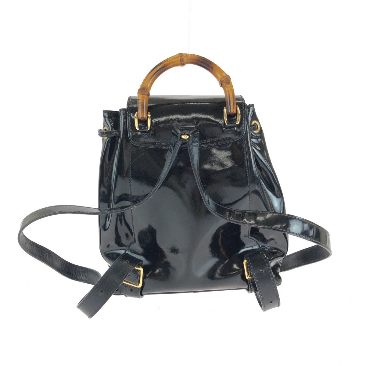 Gucci Bamboo Patent Leather Backpack