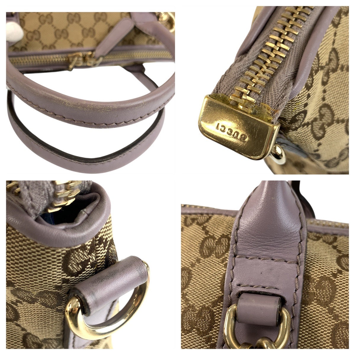 Gucci Bamboo Heart GG Canvas Leather 2way Bag