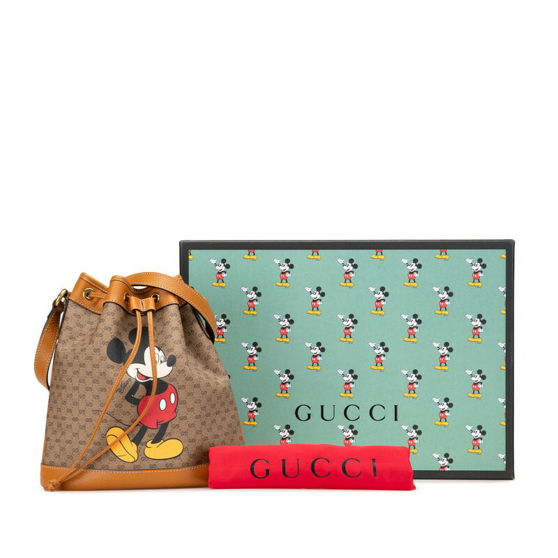 Gucci Disney mini GG Supreme Leather Bucket Bag Limited