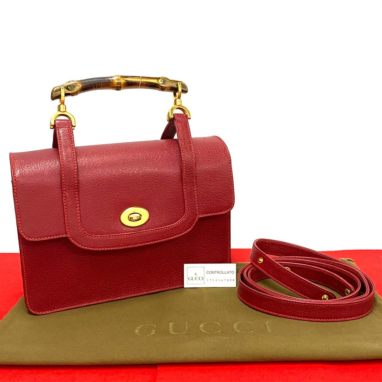 Gucci Bamboo Leather 2way Bag