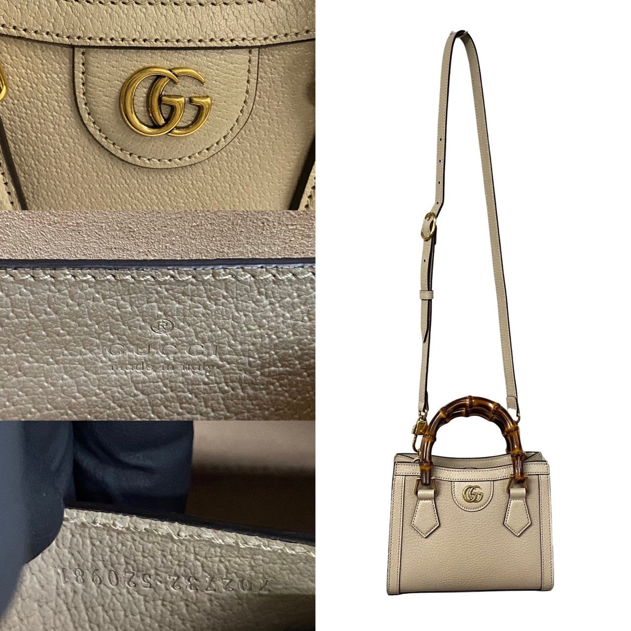 Gucci Diana Leather 2way Tote Bag