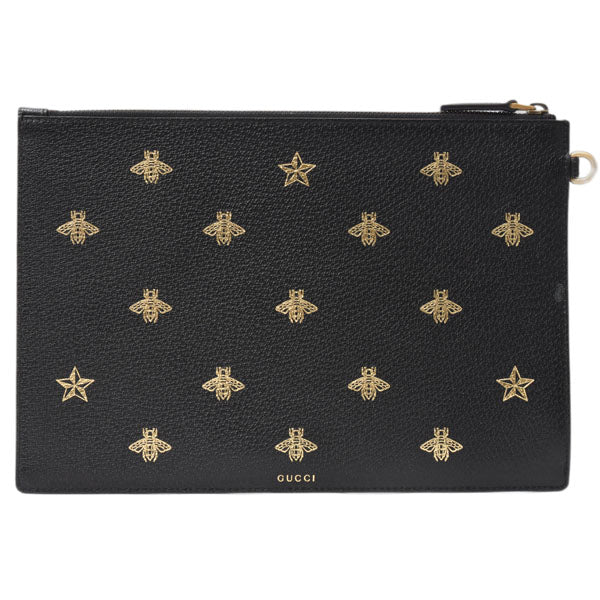 Gucci Bee Star Leather Clutch Bag