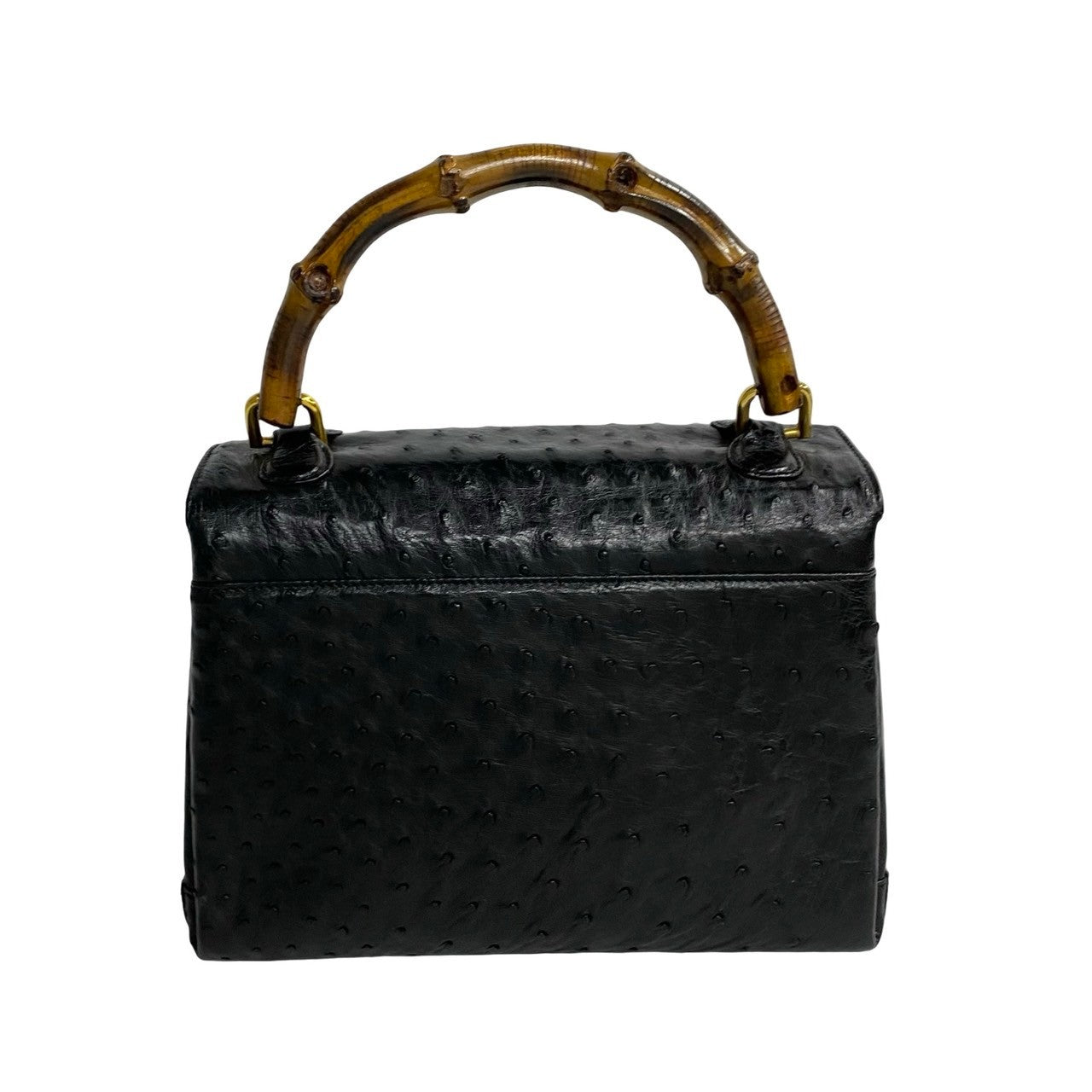 Gucci Bamboo Ostrich Leather Handbag