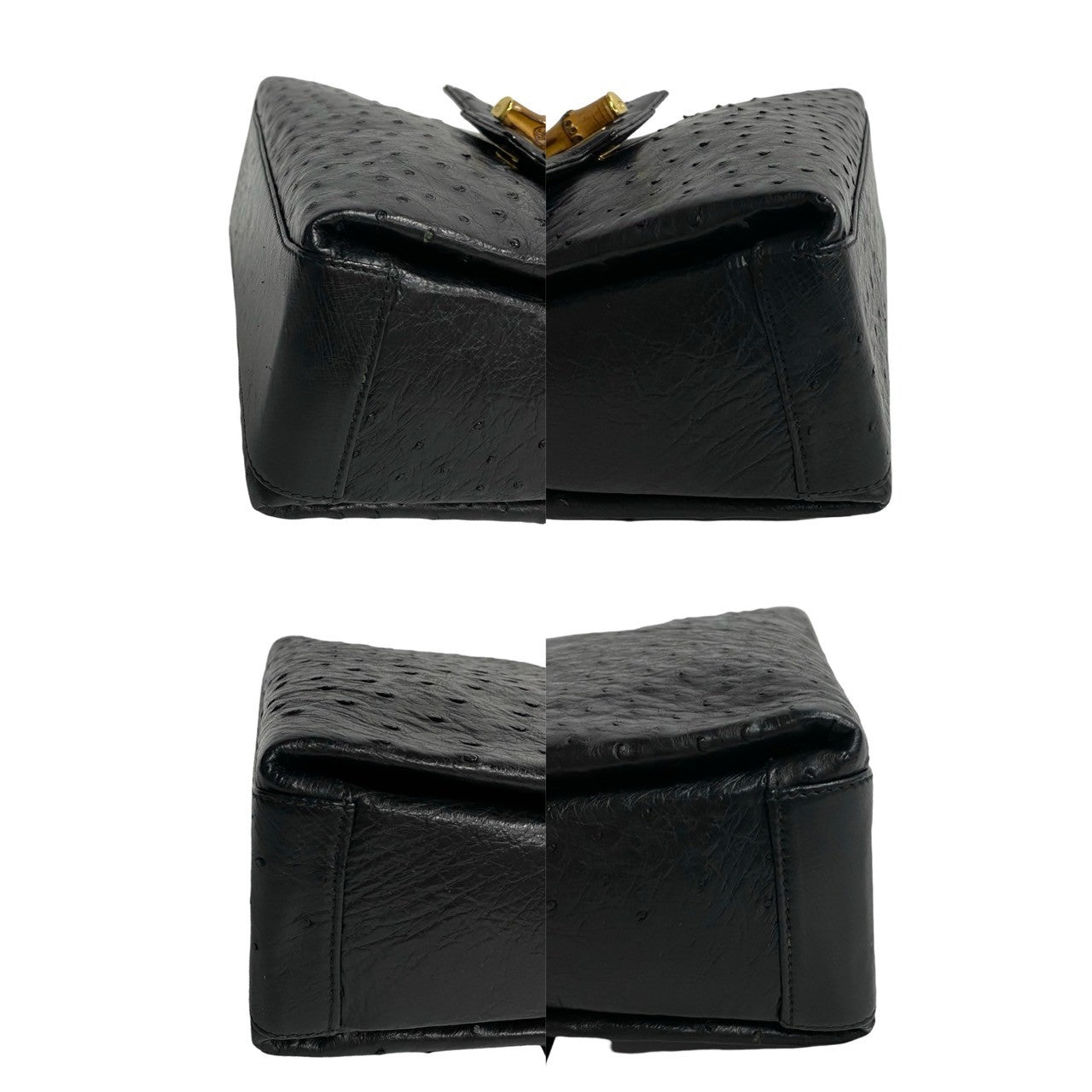 Gucci Bamboo Ostrich Leather Handbag