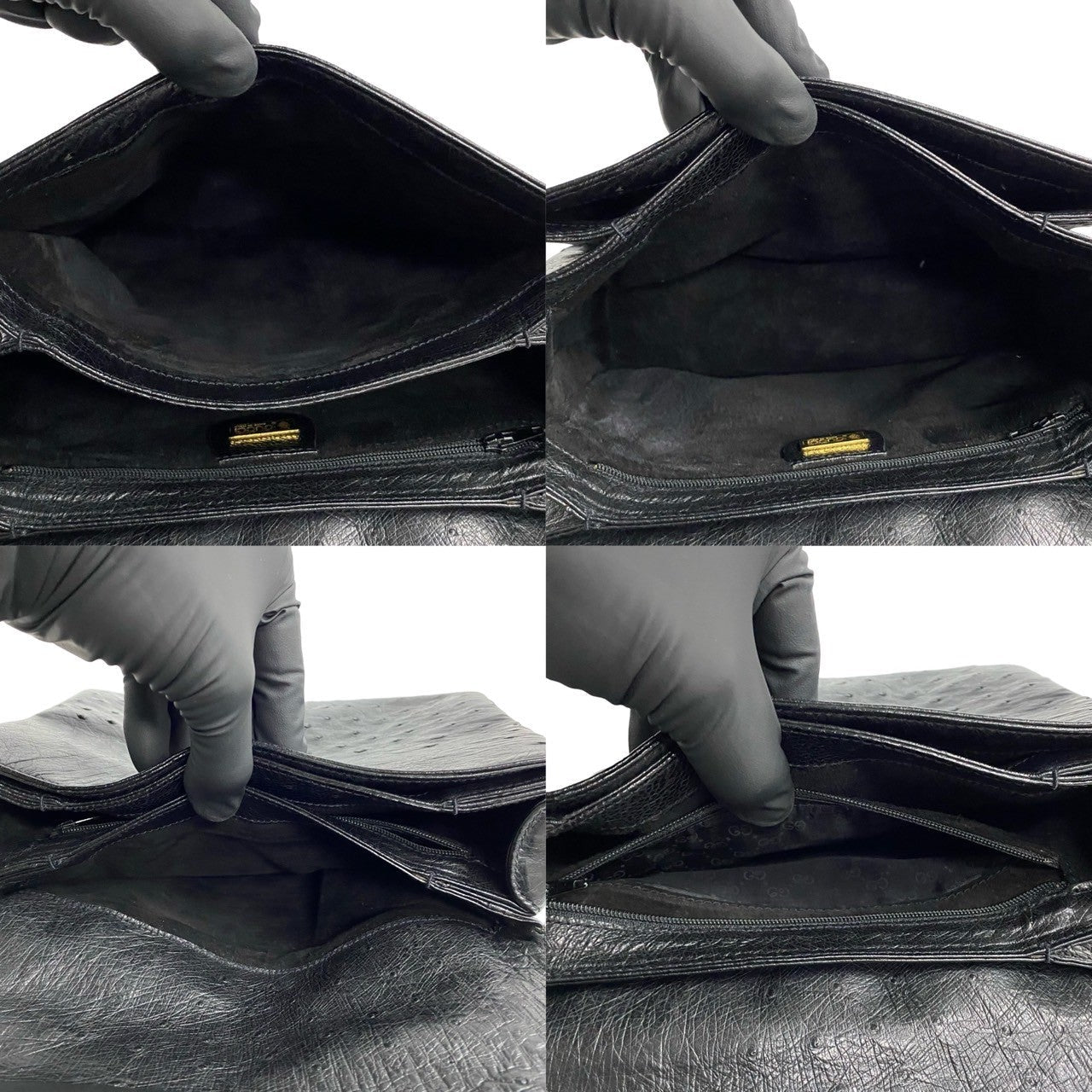 Gucci Bamboo Ostrich Leather Handbag