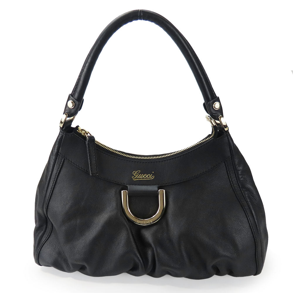 USED GUCCI Leather Handbag Black Shoulder