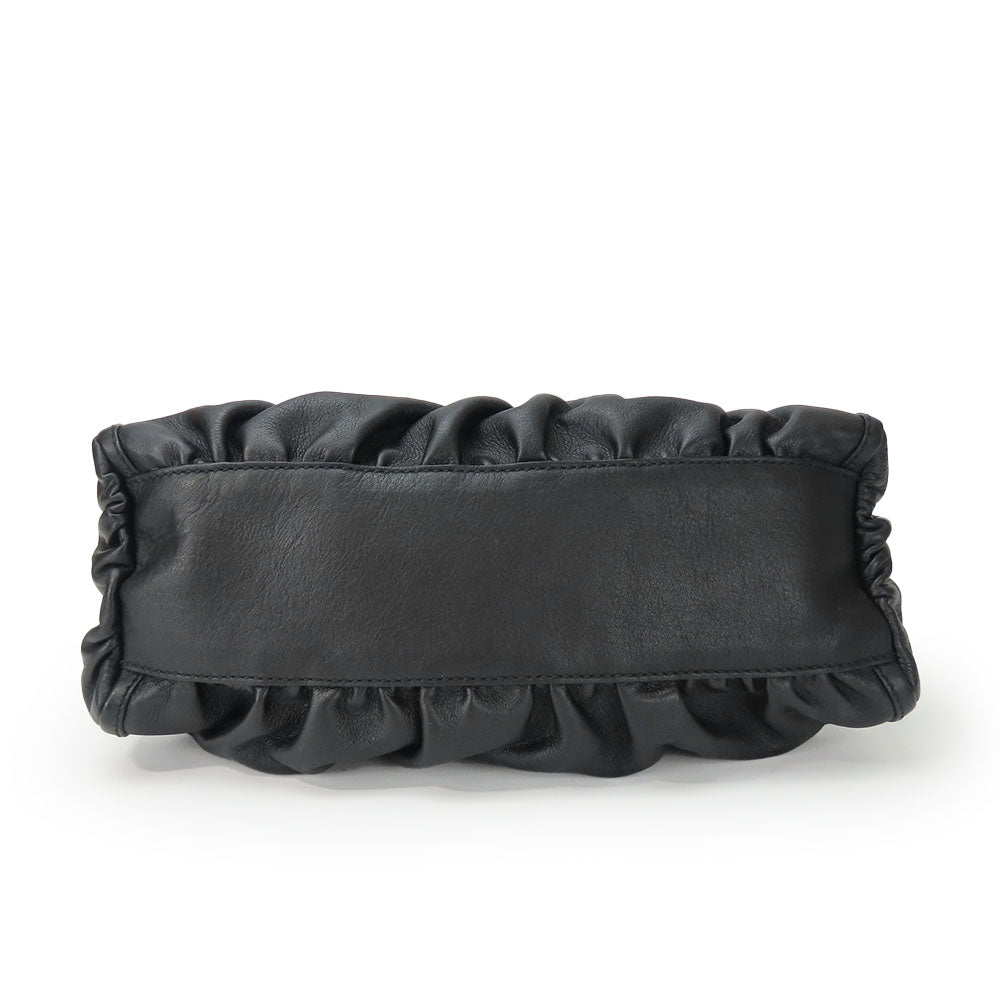 USED GUCCI Leather Handbag Black Shoulder