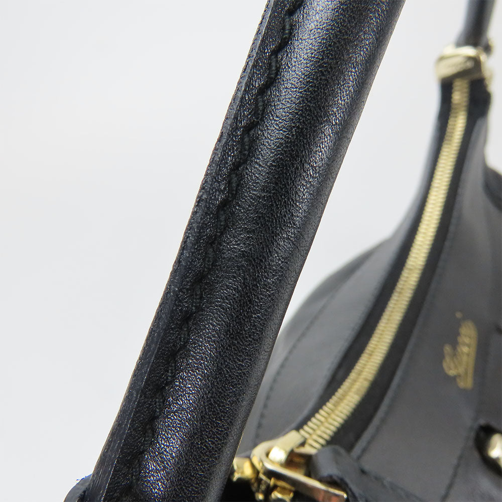 USED GUCCI Leather Handbag Black Shoulder