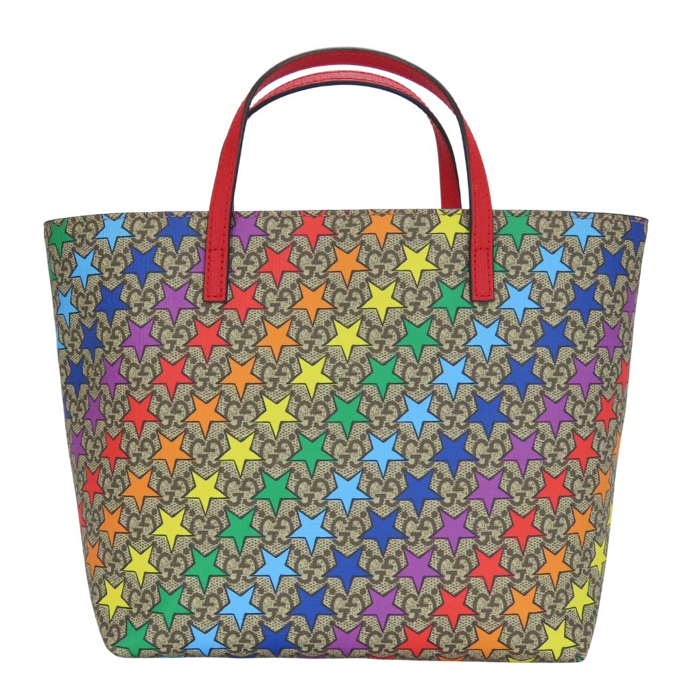 Gucci Chilled license rainbow star GG Supreme Canvas Handbag