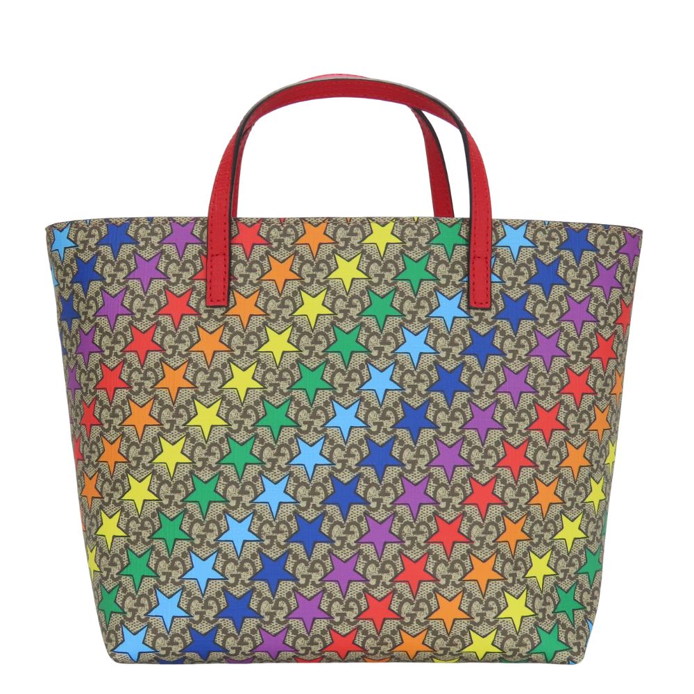 Gucci Chilled license rainbow star GG Supreme Canvas Handbag