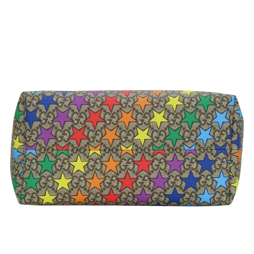 Gucci Chilled license rainbow star GG Supreme Canvas Handbag