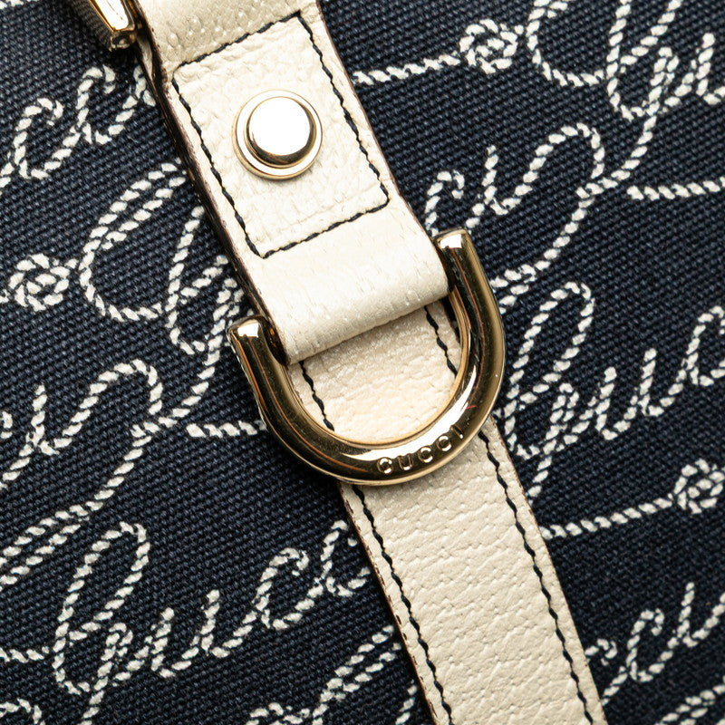 Gucci Abbey Canvas Leather Tote Bag