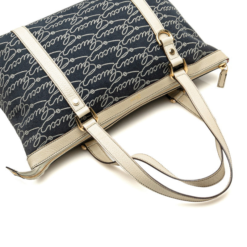 Gucci Abbey Canvas Leather Tote Bag