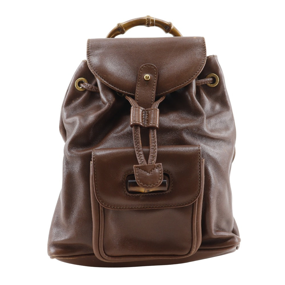 Gucci Bamboo Handle Leather 2way Backpack