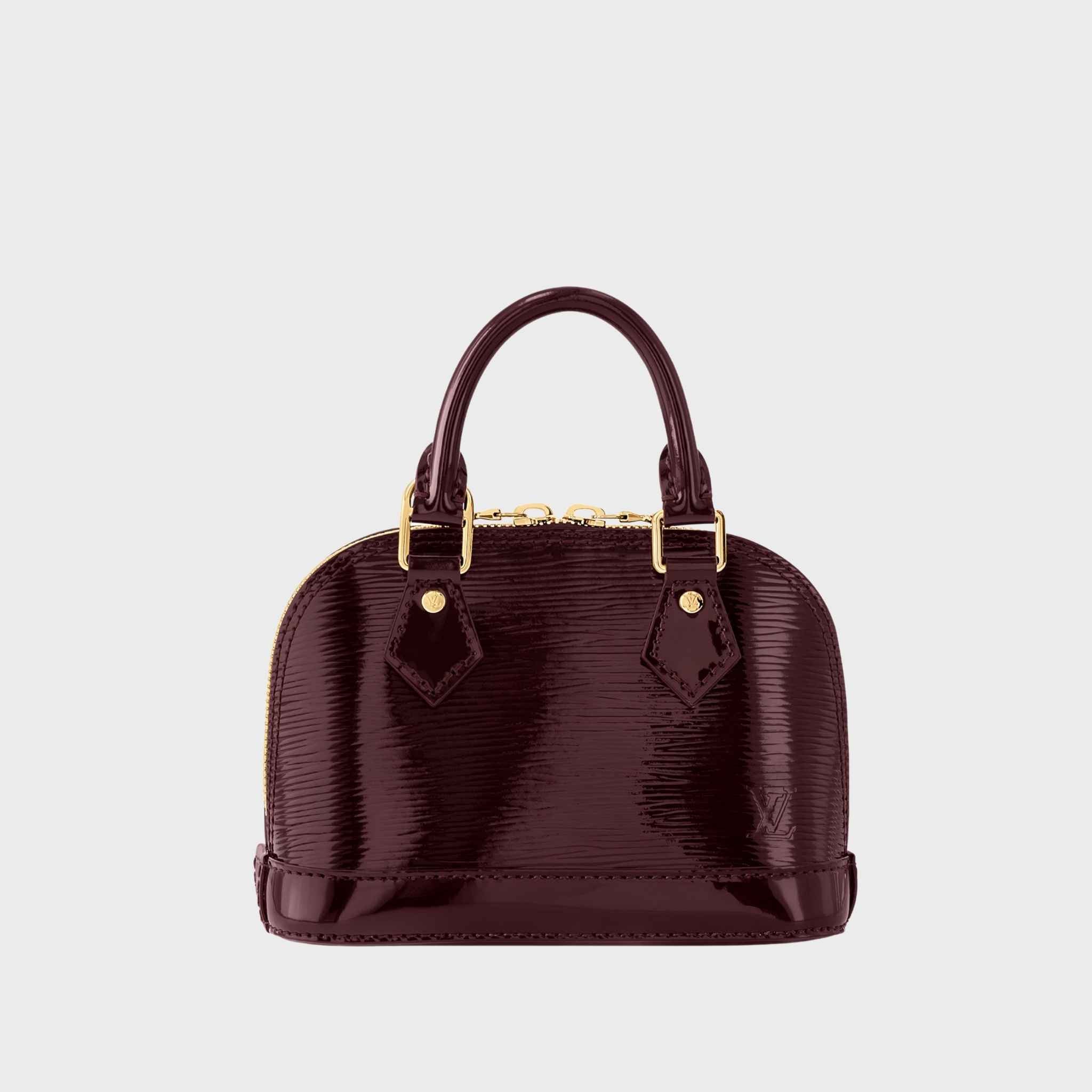 Nano Alma Handbag Epi Cowhide Leather Bordeaux Red