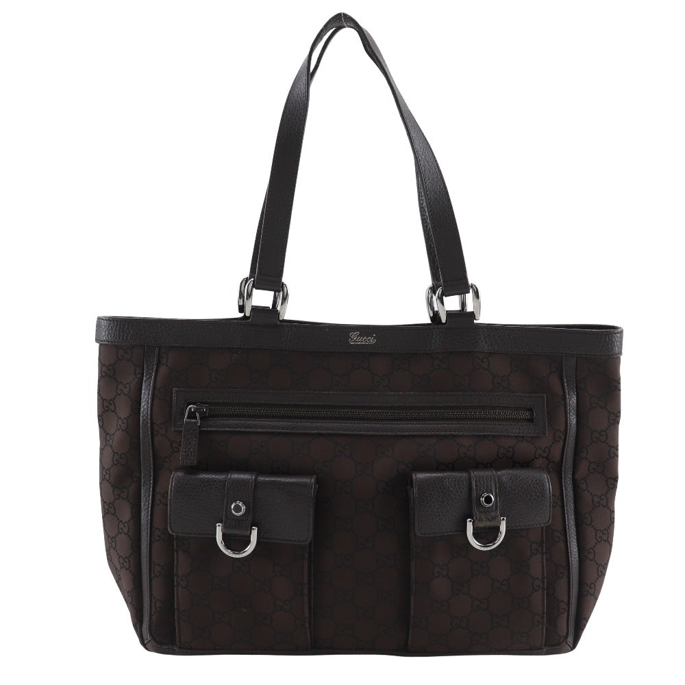 Gucci Abbey Line Nylon Canvas Tote Bag