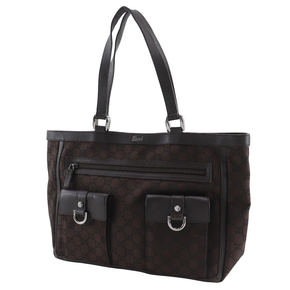 Gucci Abbey Line Nylon Canvas Tote Bag