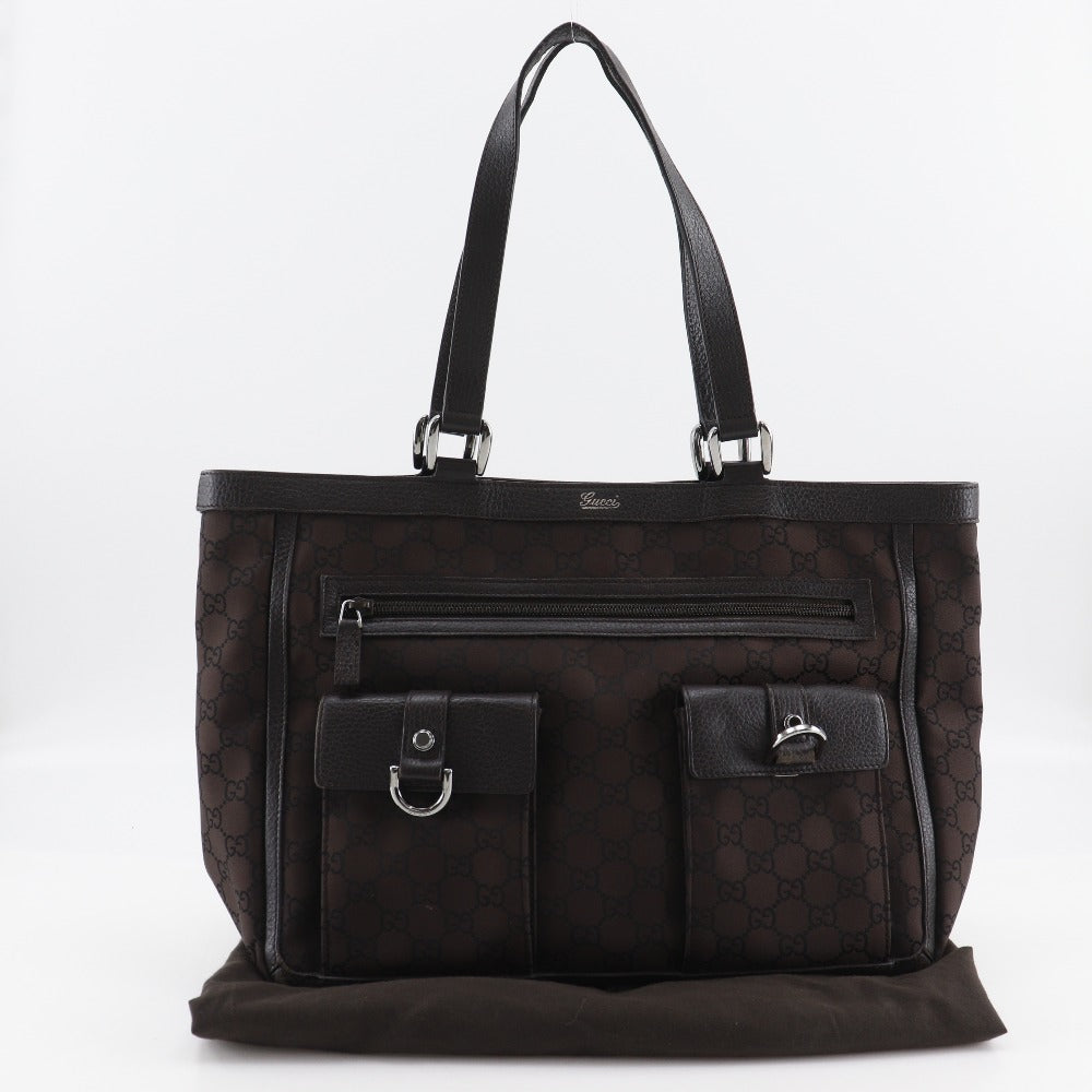 Gucci Abbey Line Nylon Canvas Tote Bag