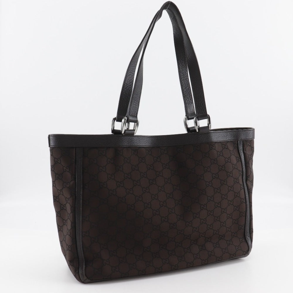 Gucci Abbey Line Nylon Canvas Tote Bag