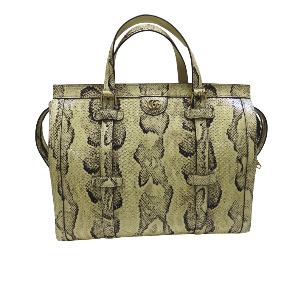 Gucci Double G Python Medium Tote Bag