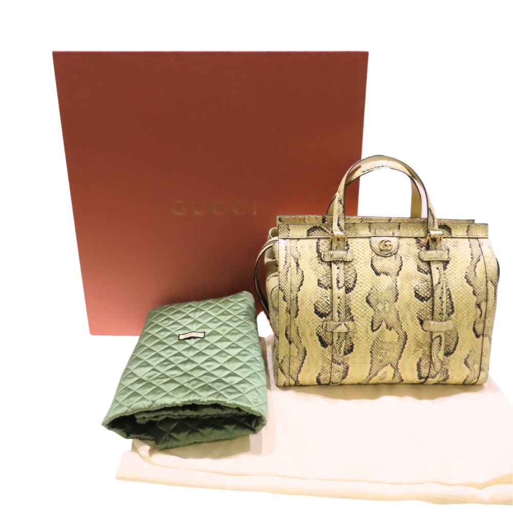 Gucci Double G Python Medium Tote Bag