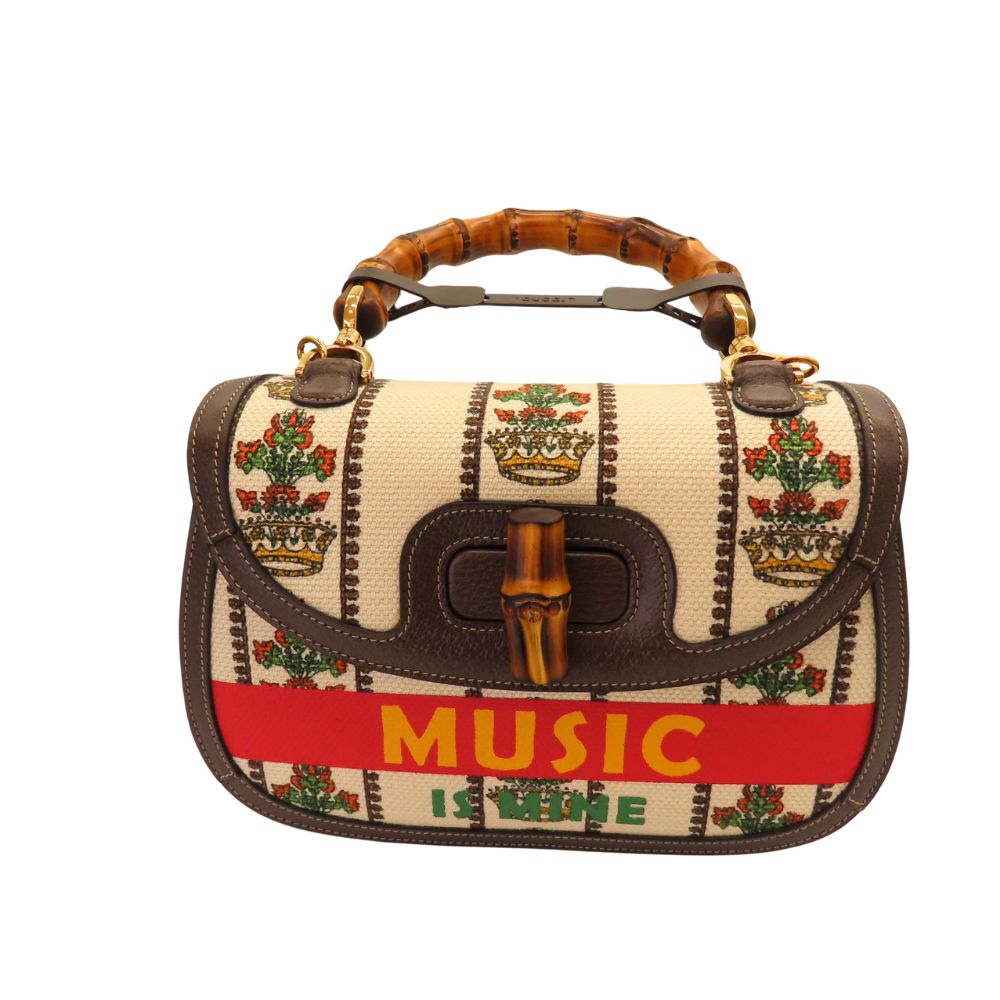 Gucci Bamboo Bag Canvas 2way Bag Limited