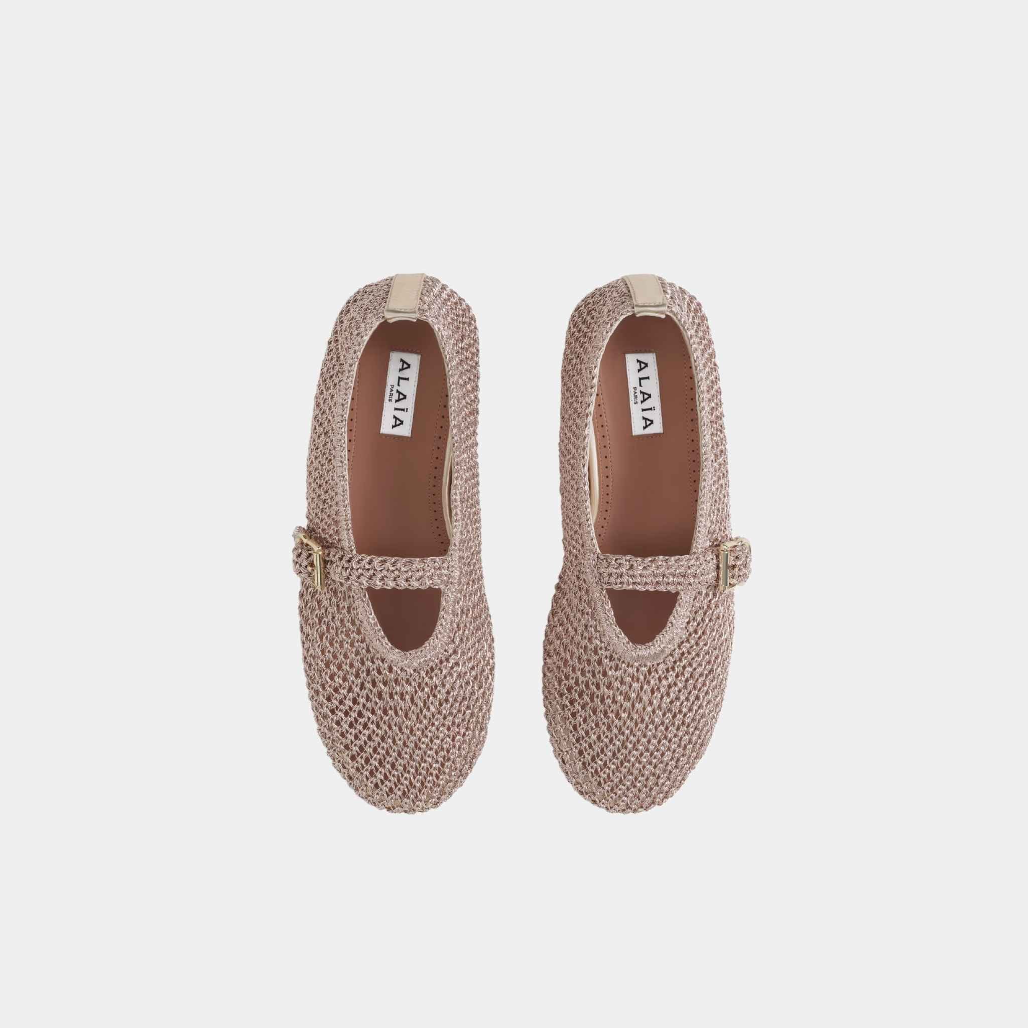 Ballet Flats In Knitted Lurex