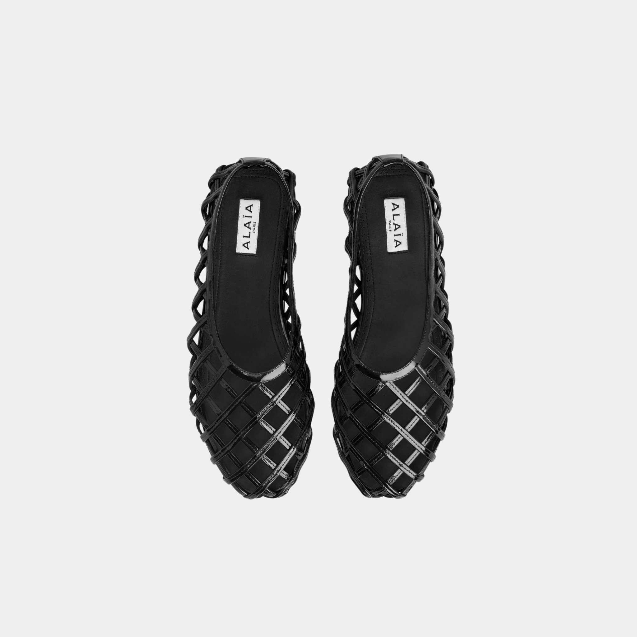 Cage Patent Leather Ballerinas