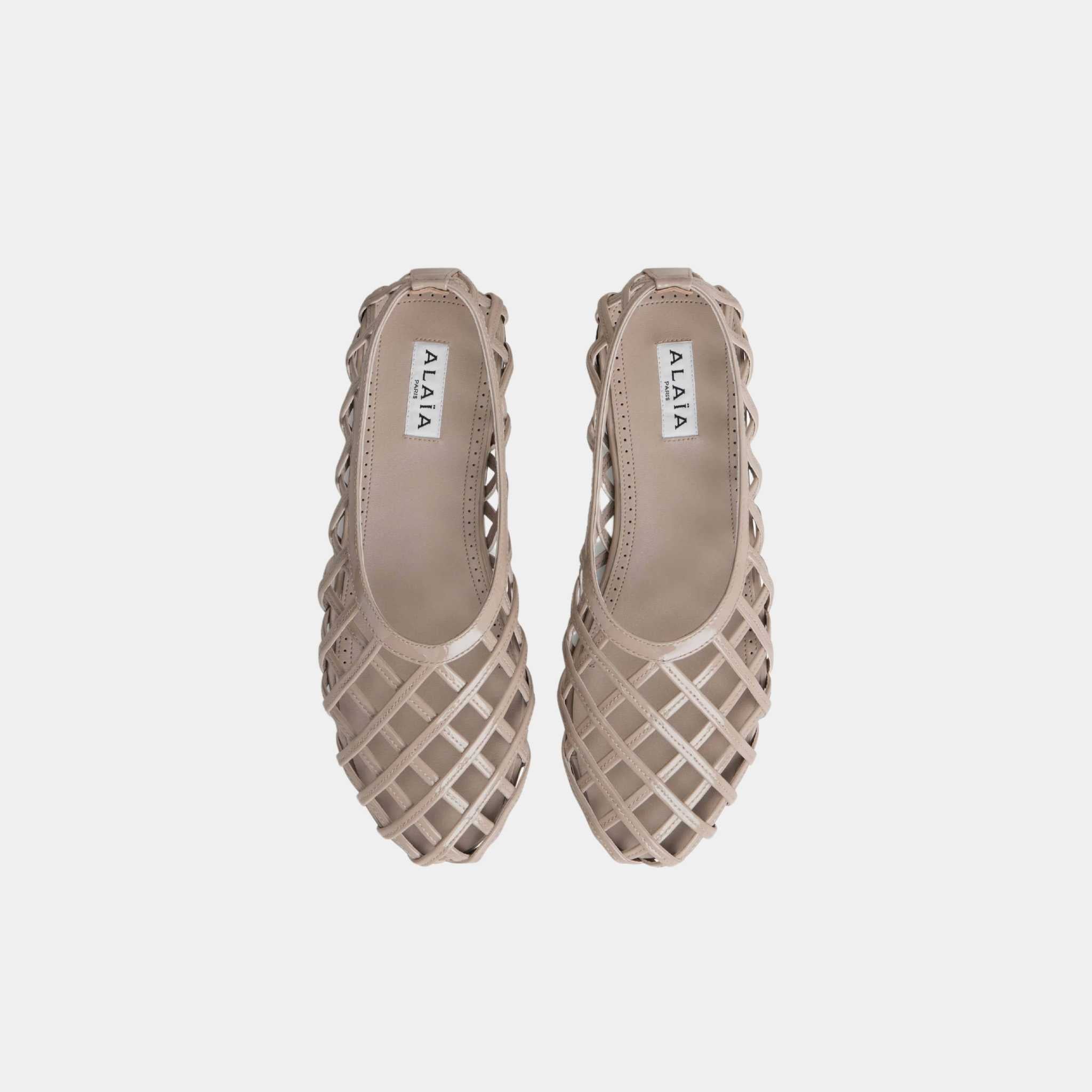 Cage Patent Leather Ballerinas