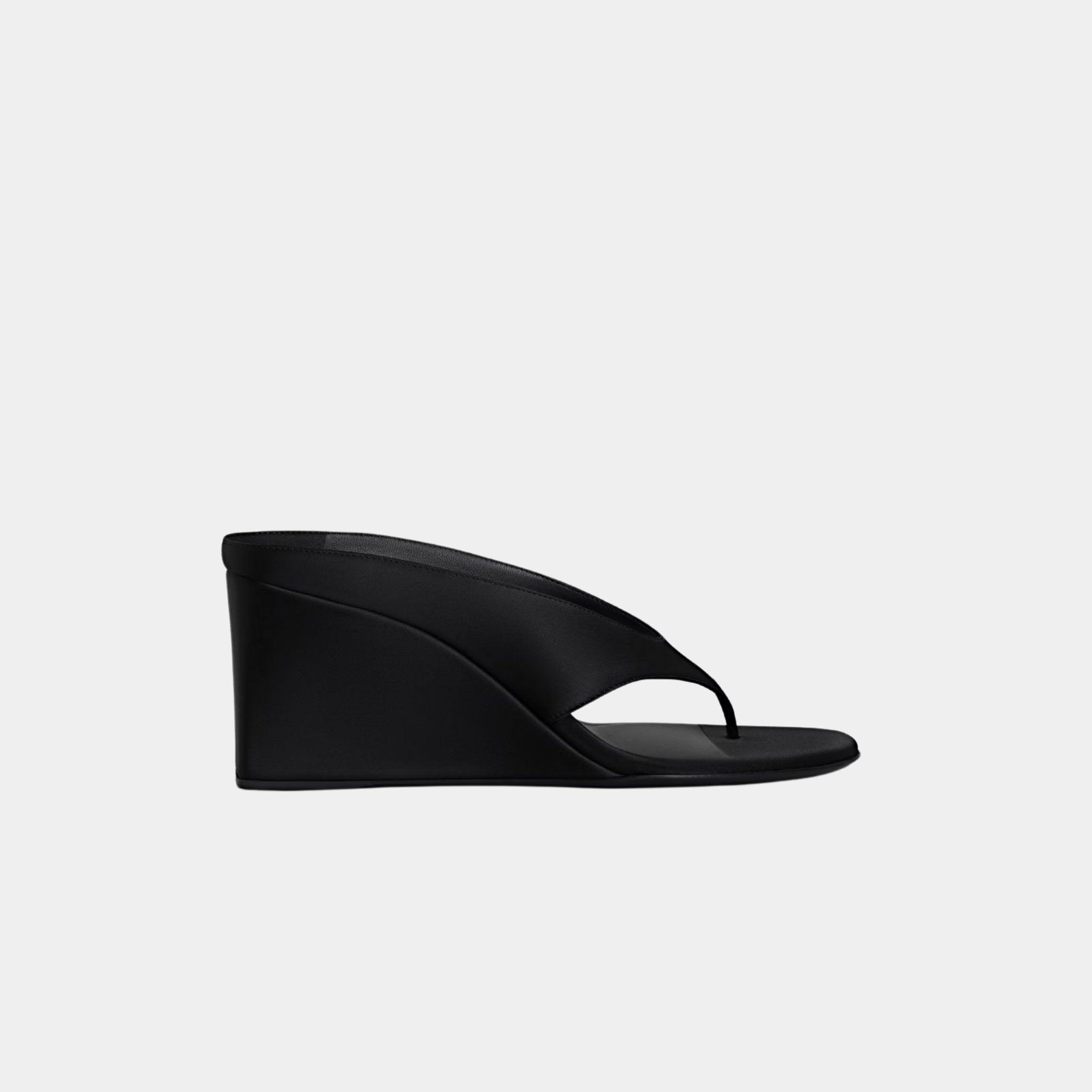 Alaia Cube Thong Mules In Satin, Black, Side