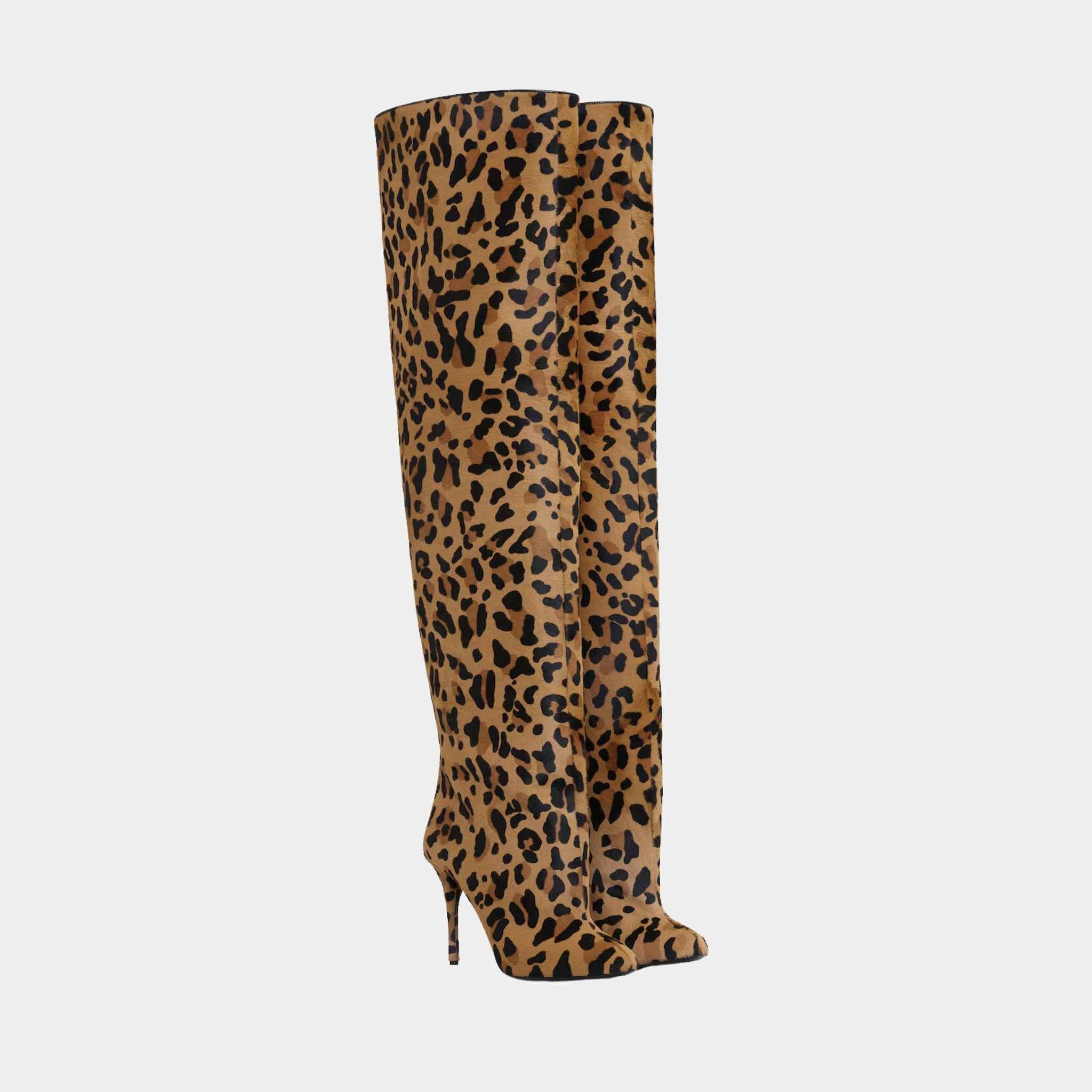 Decollete Cuissardes In Leopard Haircalf