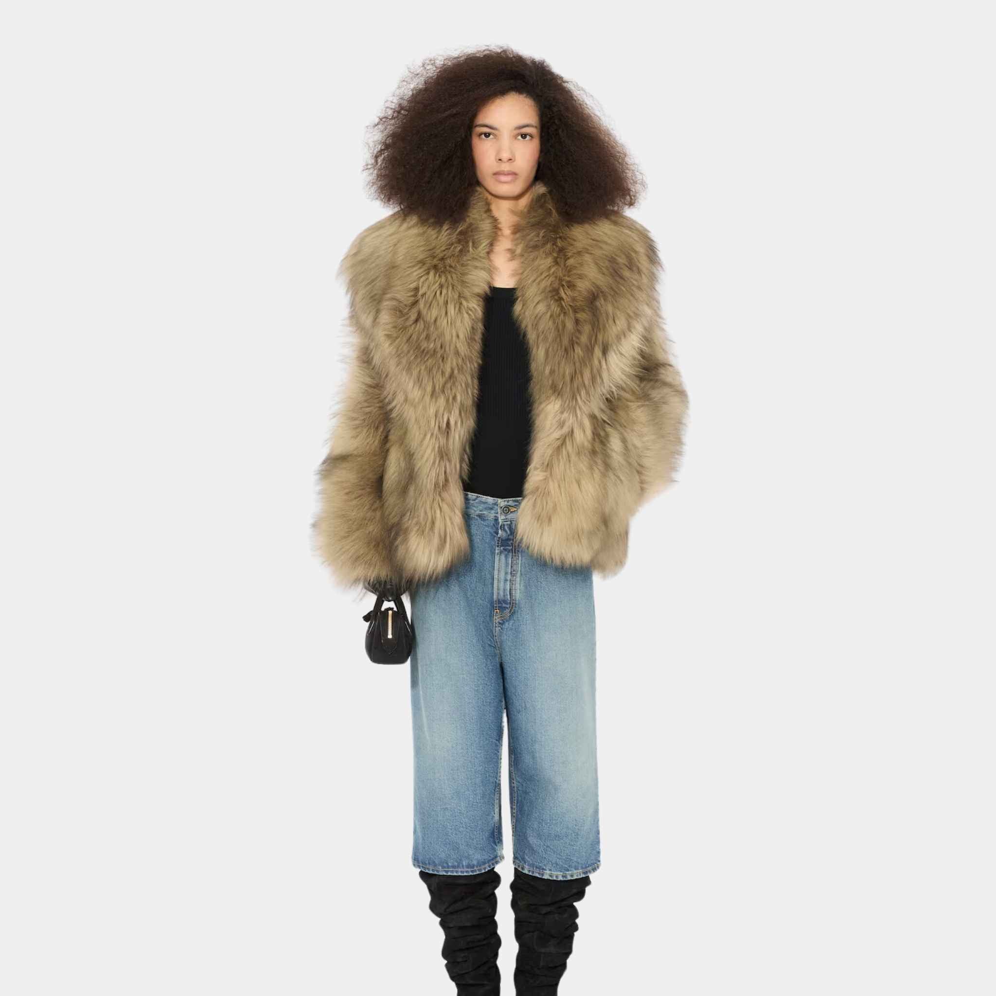 Denim Bermuda Shorts With Knitted Waistband