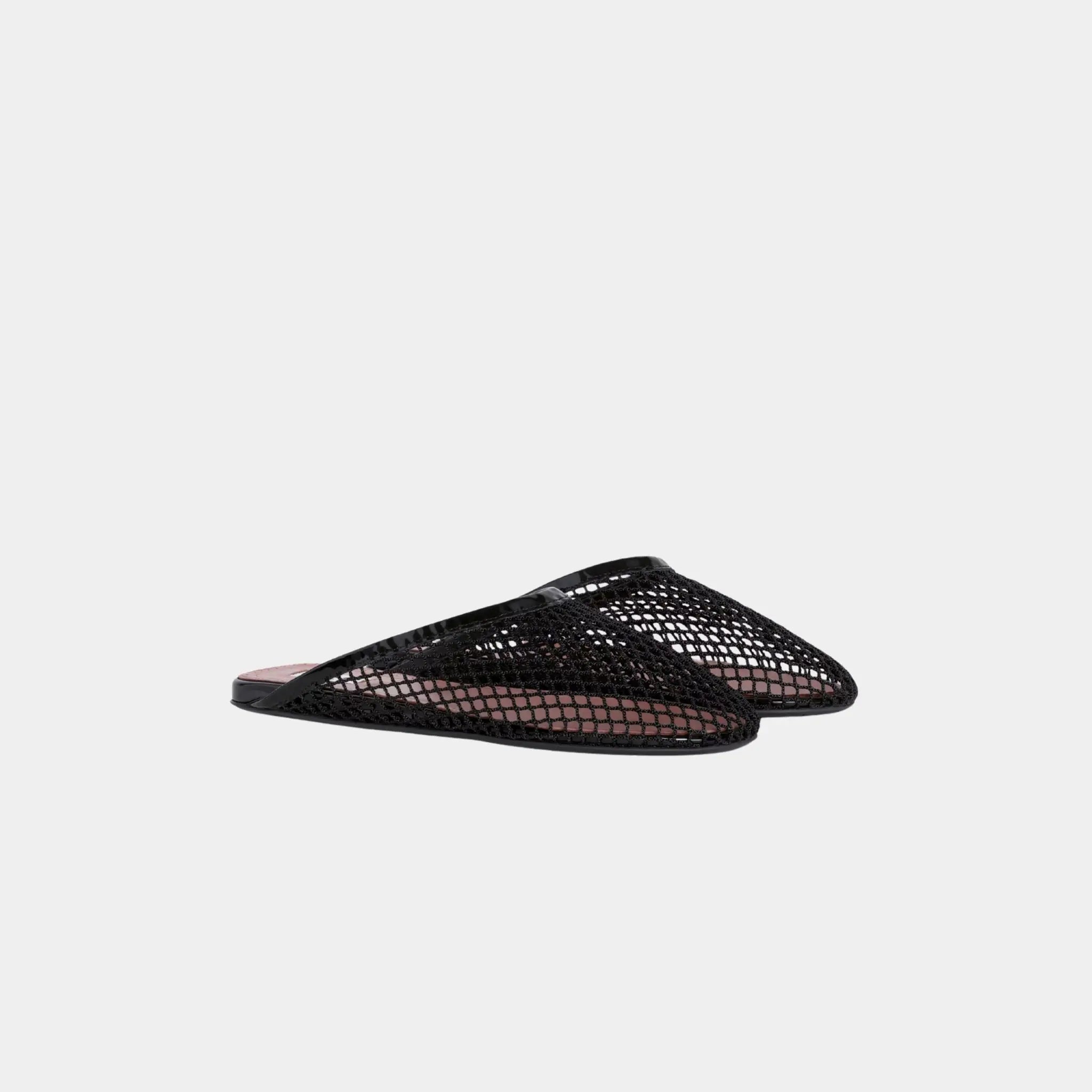 Flat Mules in Fishnet