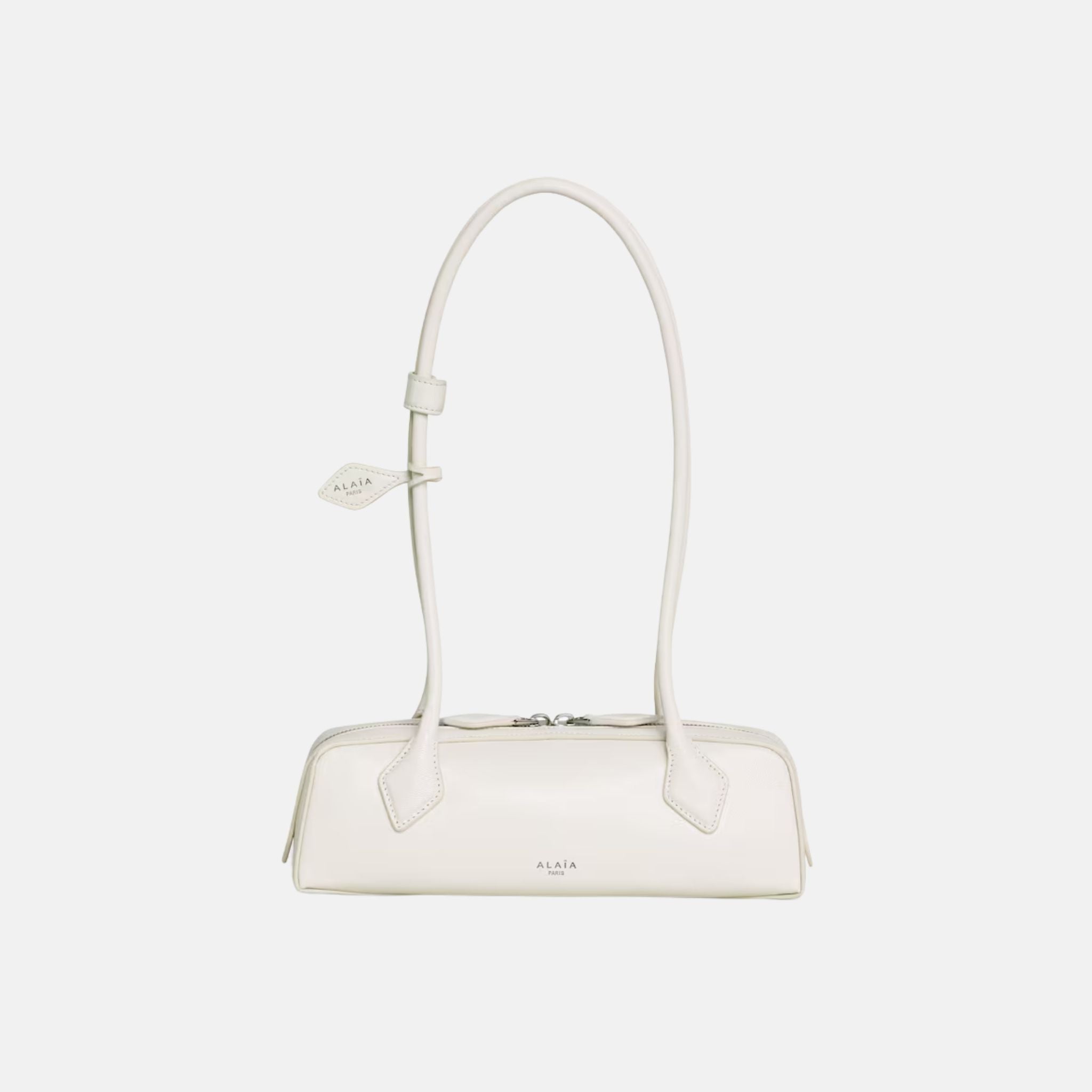 Alaïa Le Teckel Small Bag In Goatskin, Ivory, Front