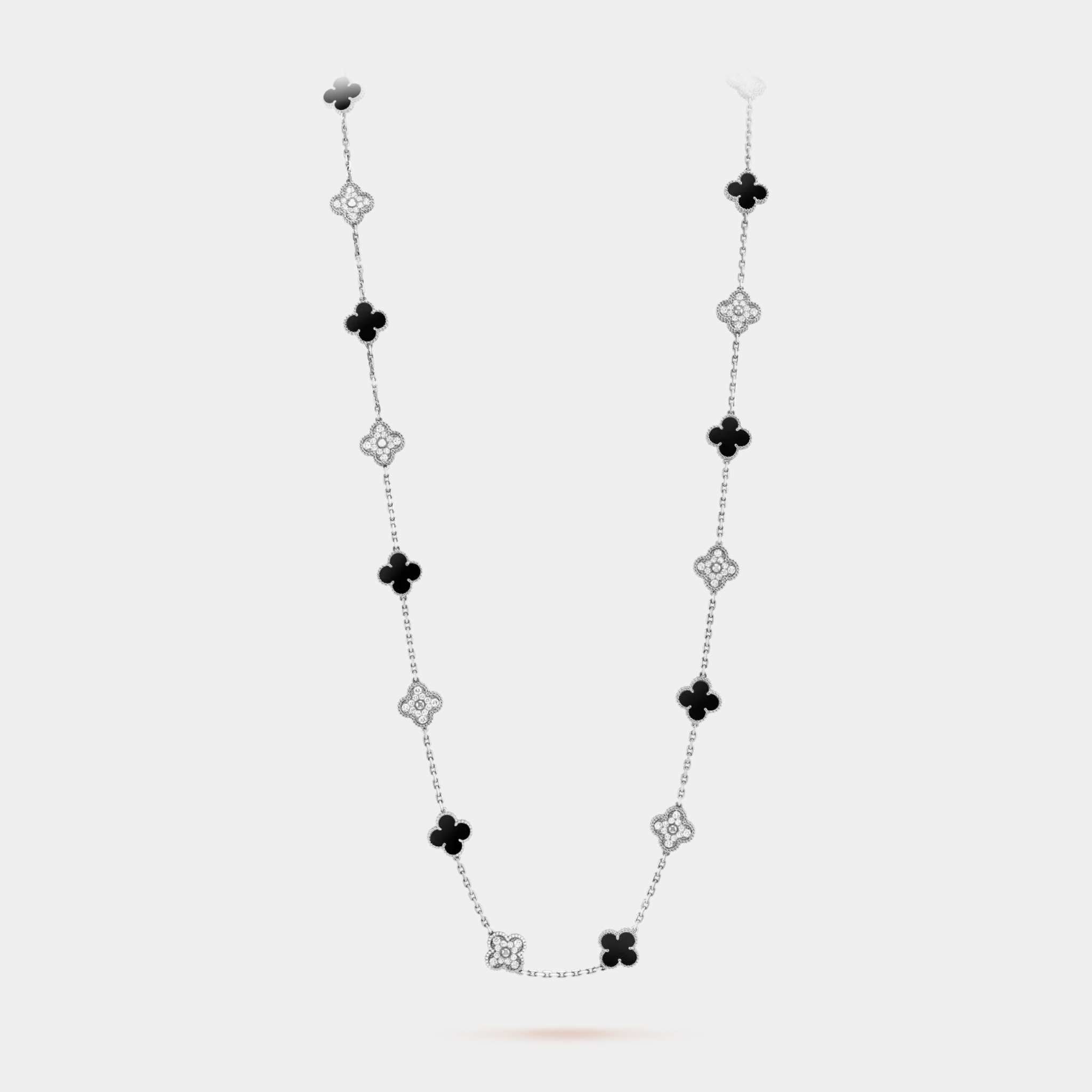 Alhambra Vintage Alhambra long necklace 20 motifs Gold Diamond Onyx