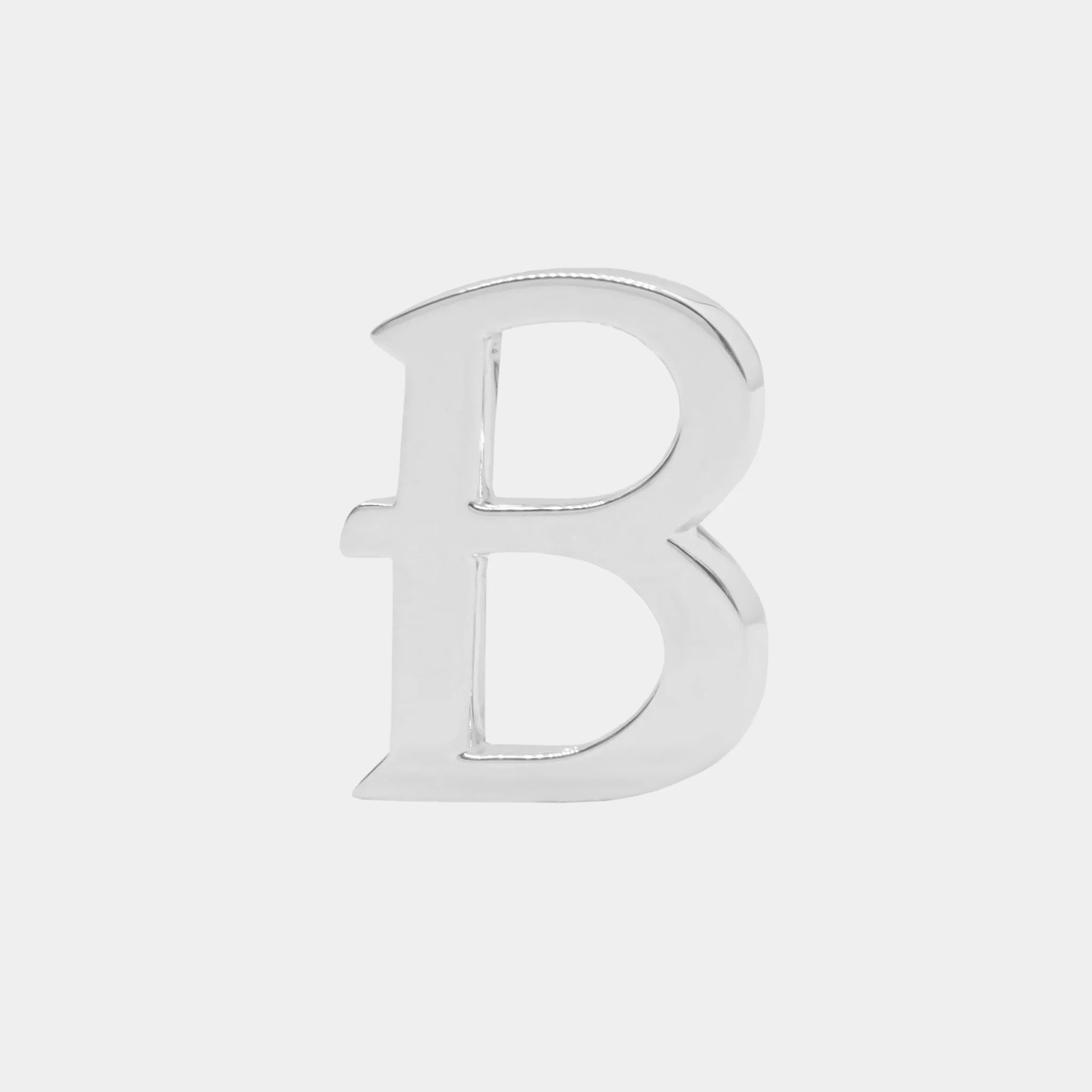 Ashna Mehta Alphabet Bag Bijoux Plain 18K White Gold, Letter B