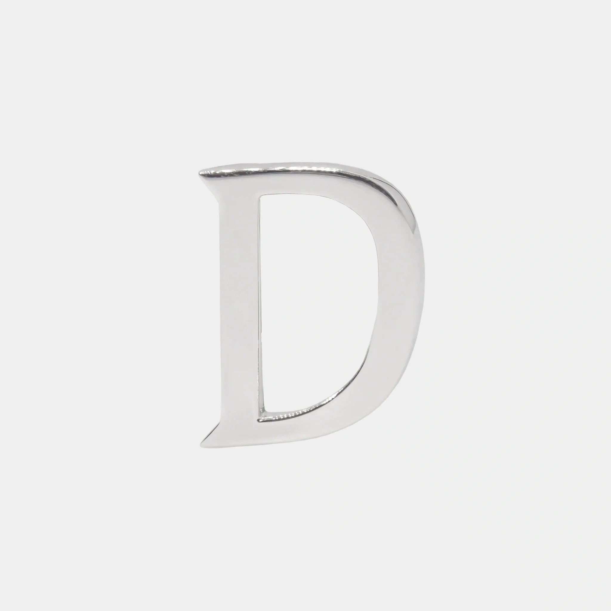 Ashna Mehta Alphabet Bag Bijoux Plain 18K White Gold, Letter D