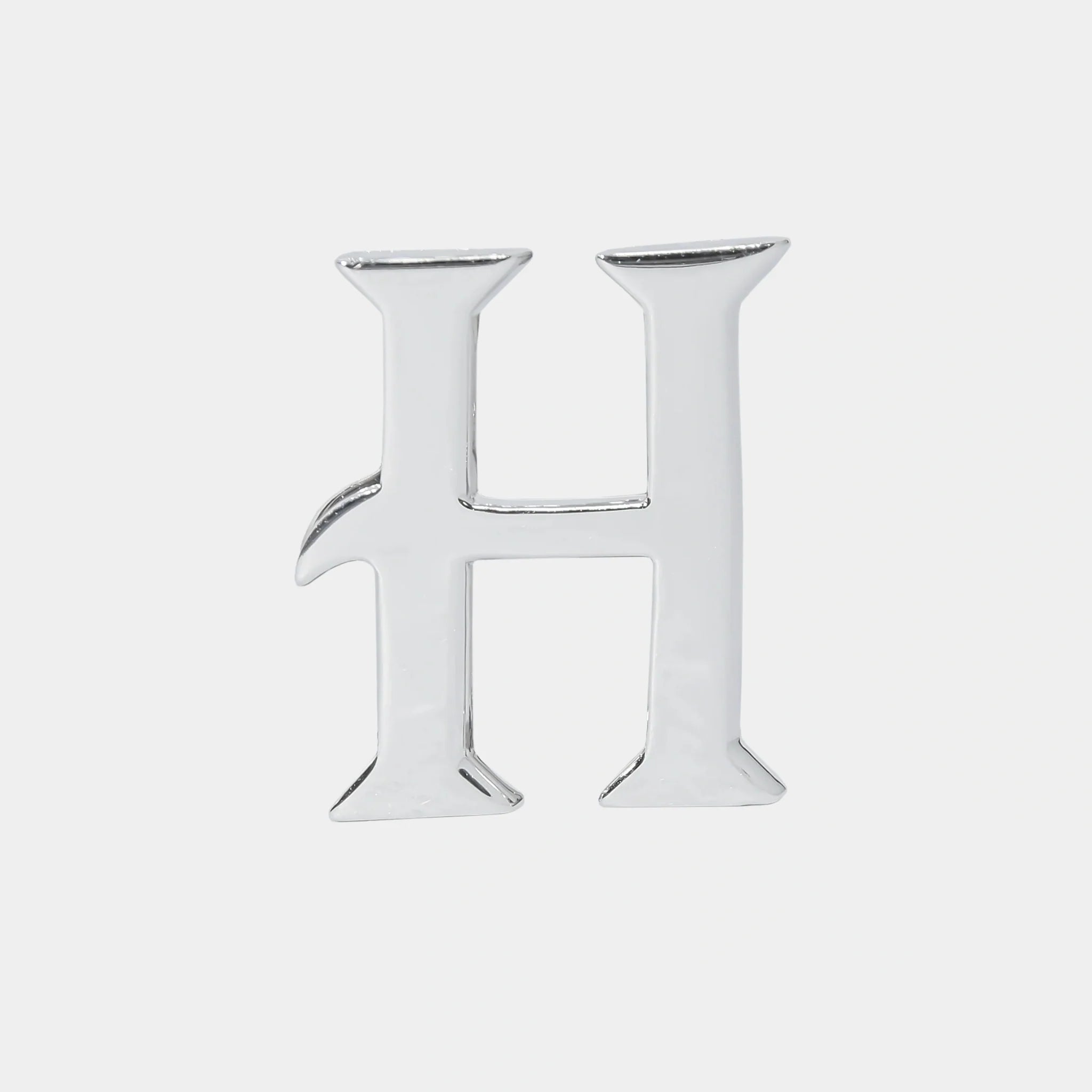 Ashna Mehta Alphabet Bag Bijoux Plain 18K White Gold, Letter H