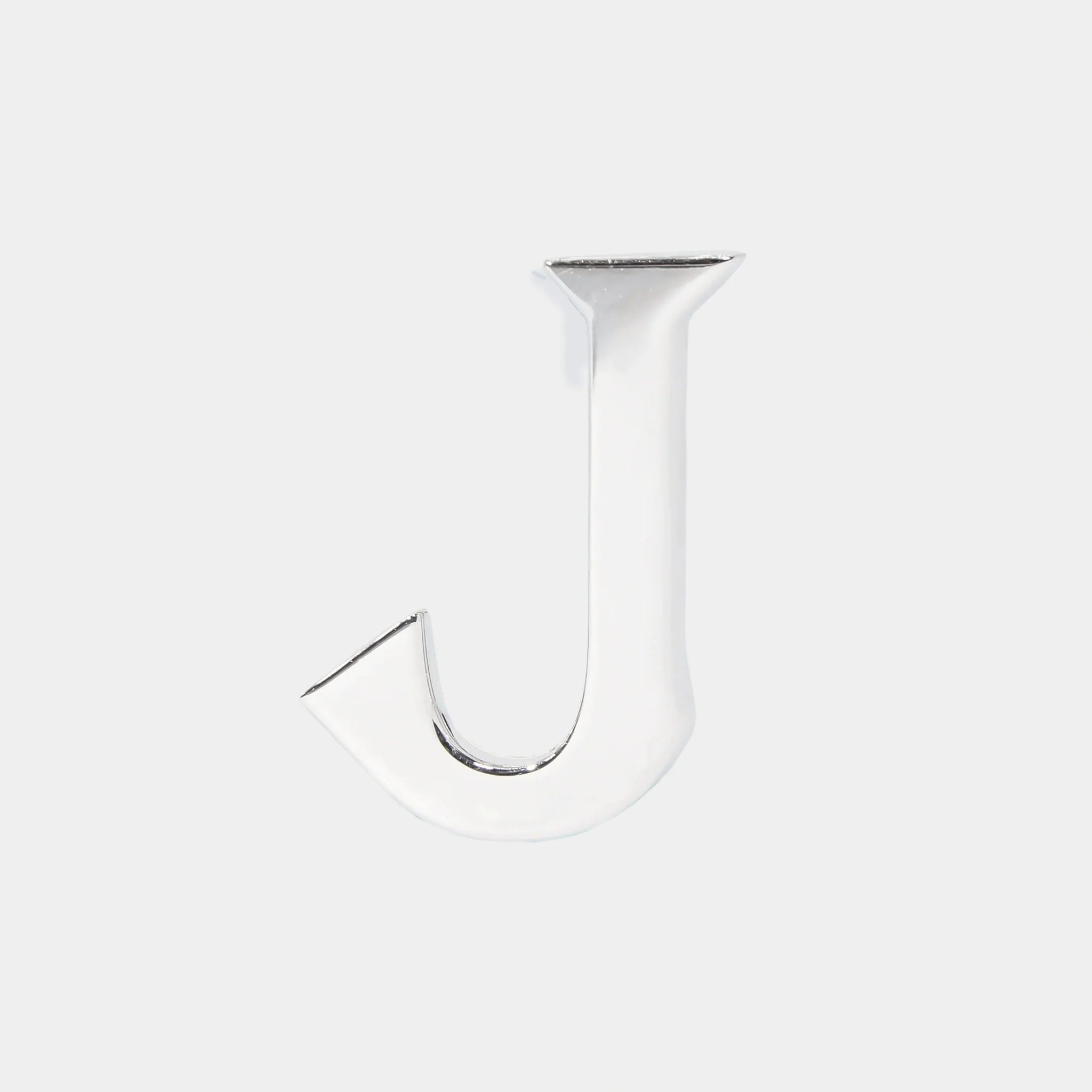 Ashna Mehta Alphabet Bag Bijoux Plain 18K White Gold, Letter J