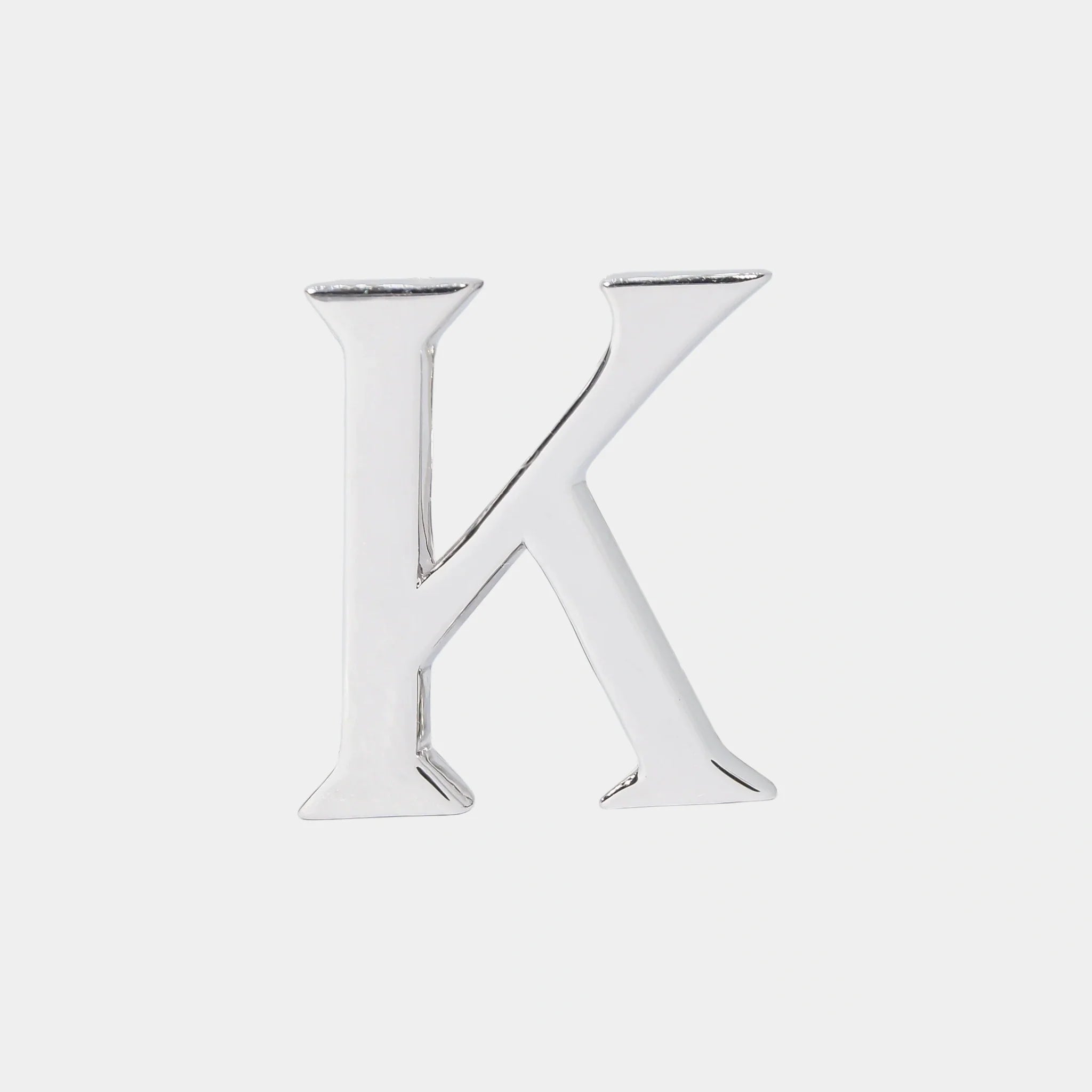 Ashna Mehta Alphabet Bag Bijoux Plain 18K White Gold, Letter K