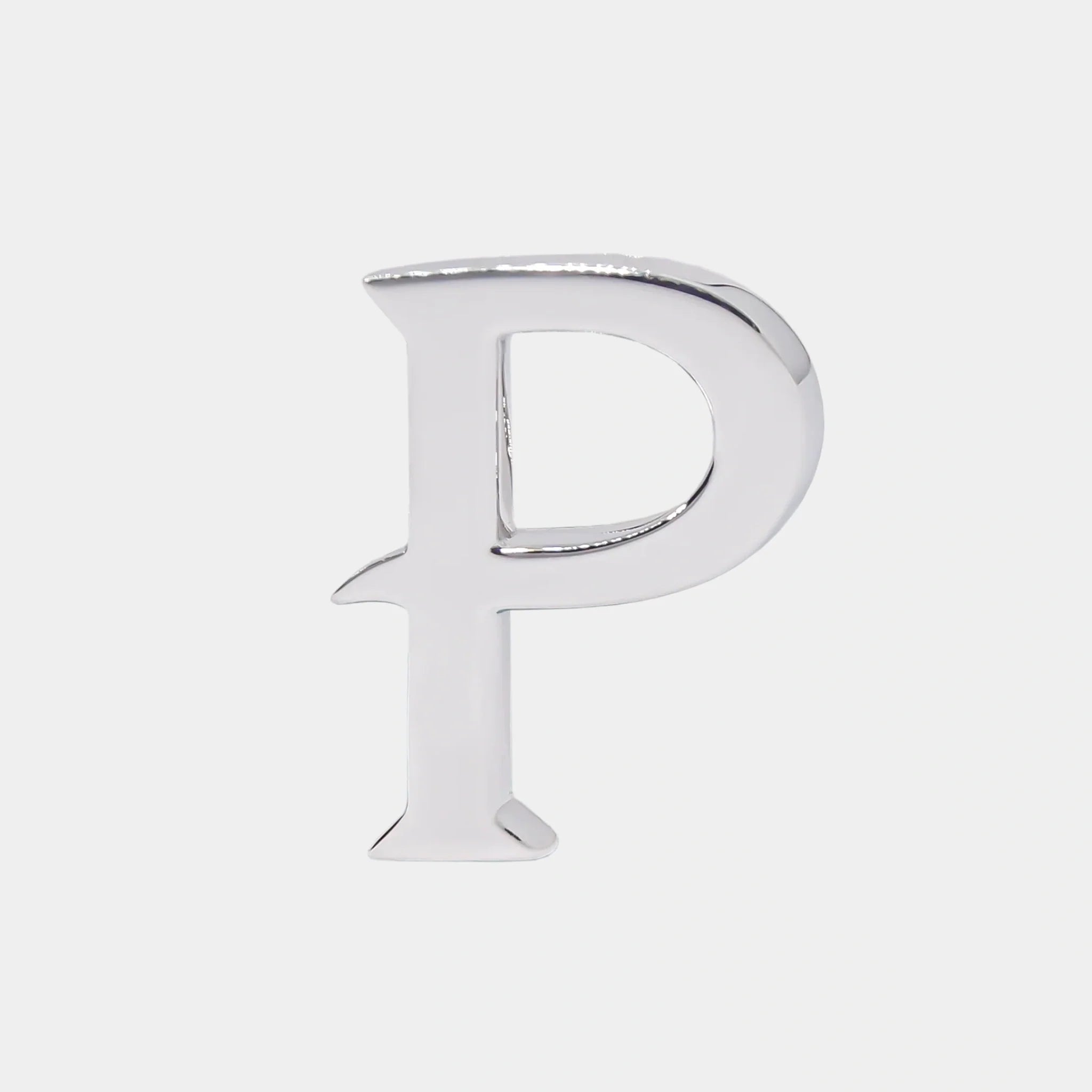 Ashna Mehta Alphabet Bag Bijoux Plain 18K White Gold, Letter P