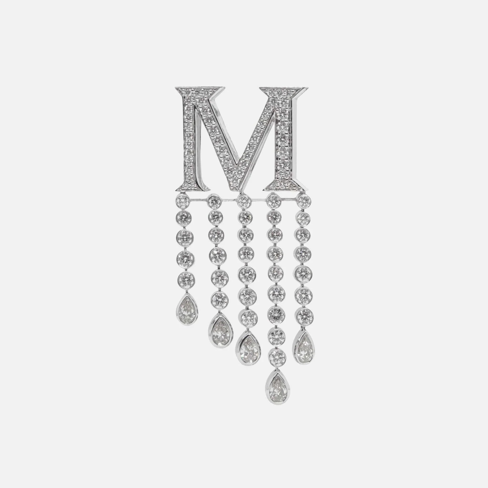 Alphabet Customized Waterfall Bag Bijoux White Gold