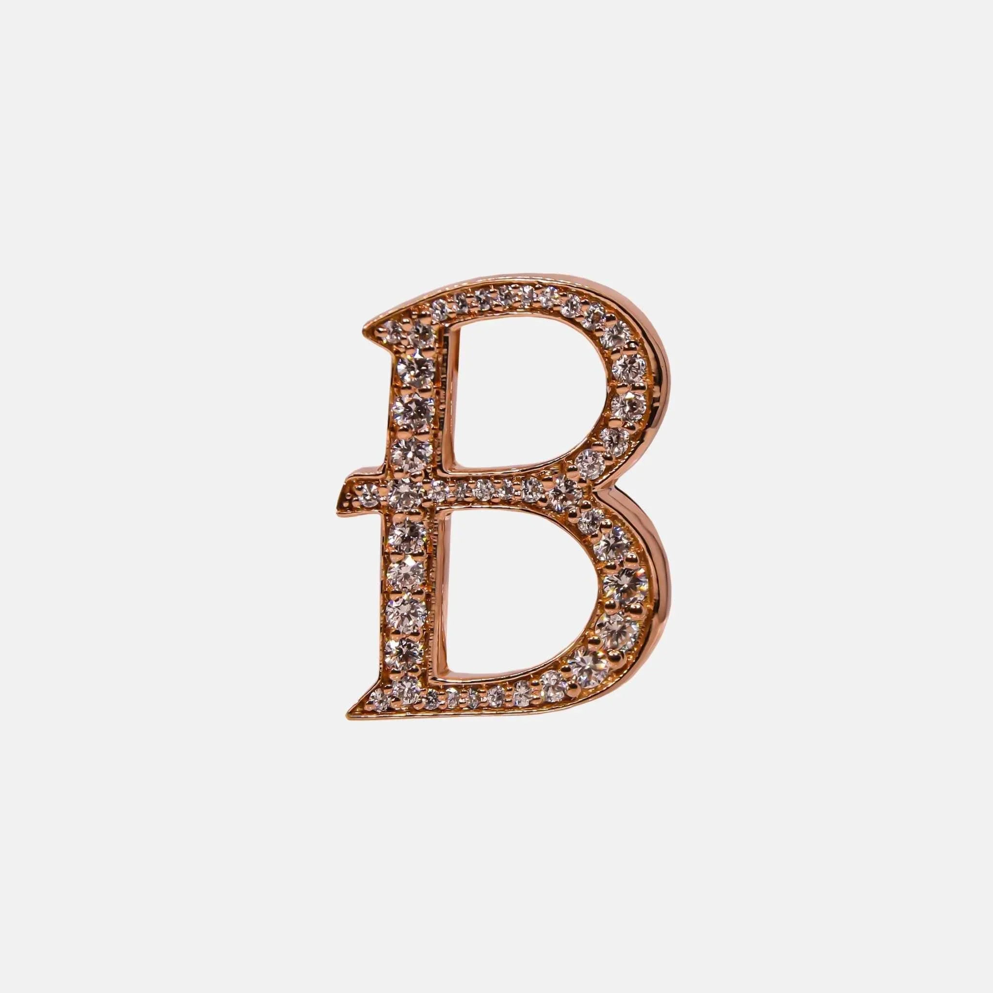 Ashna Mehta Alphabets Bag Bijoux with Natural Diamonds in Rose Gold, B