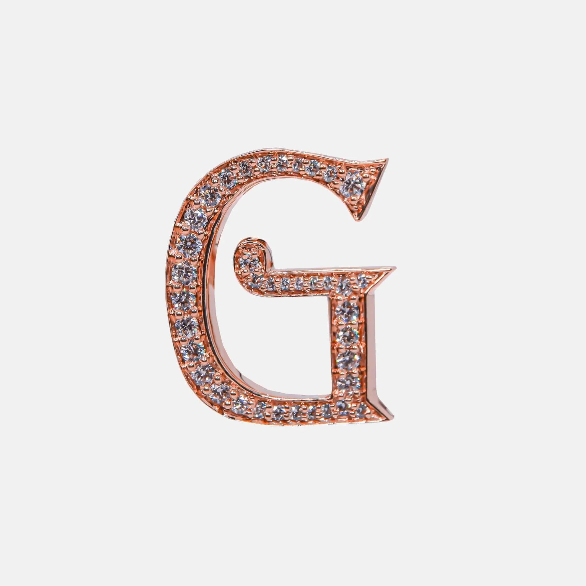 Ashna Mehta Alphabets Bag Bijoux with Natural Diamonds in Rose Gold, G