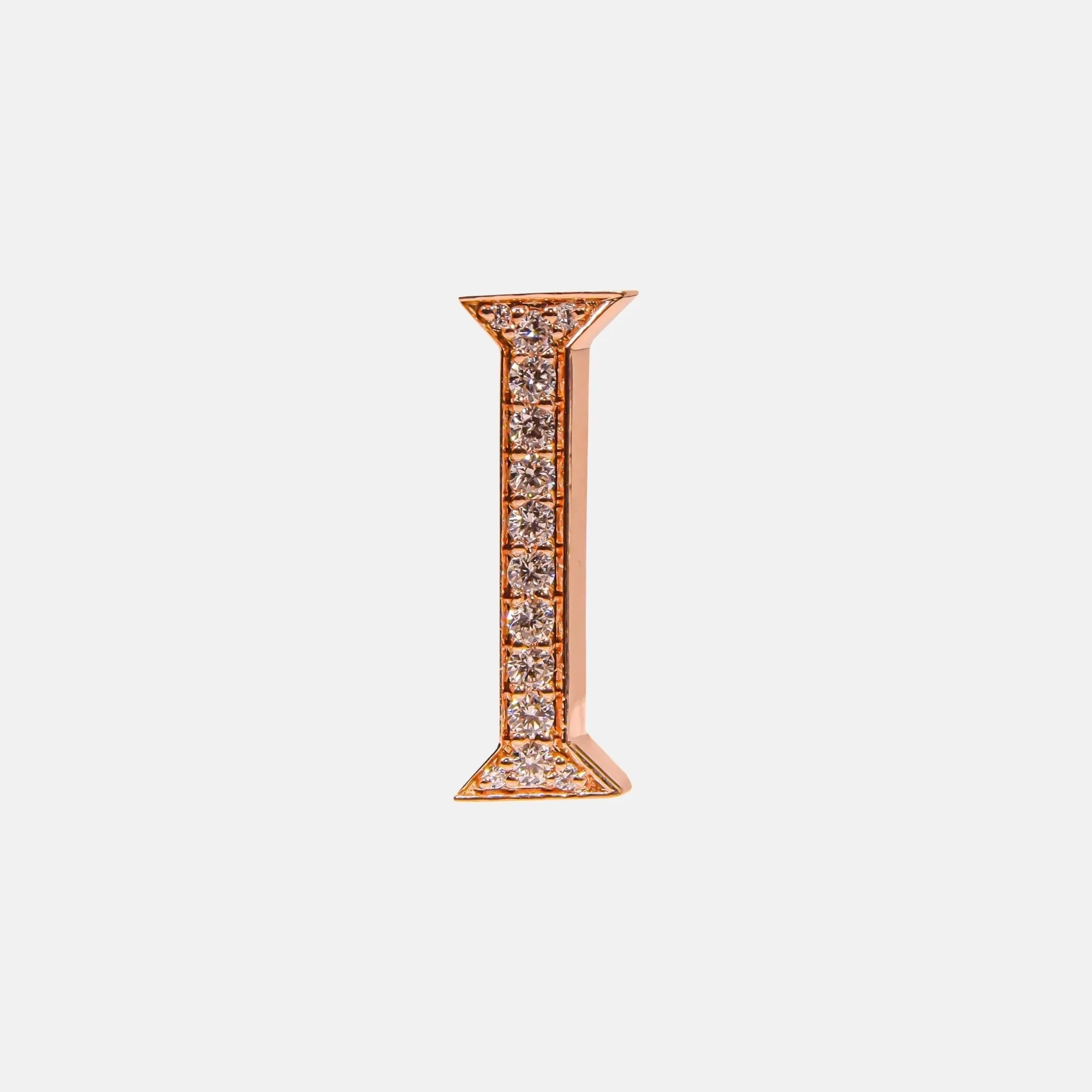 Ashna Mehta Alphabets Bag Bijoux with Natural Diamonds in Rose Gold, I