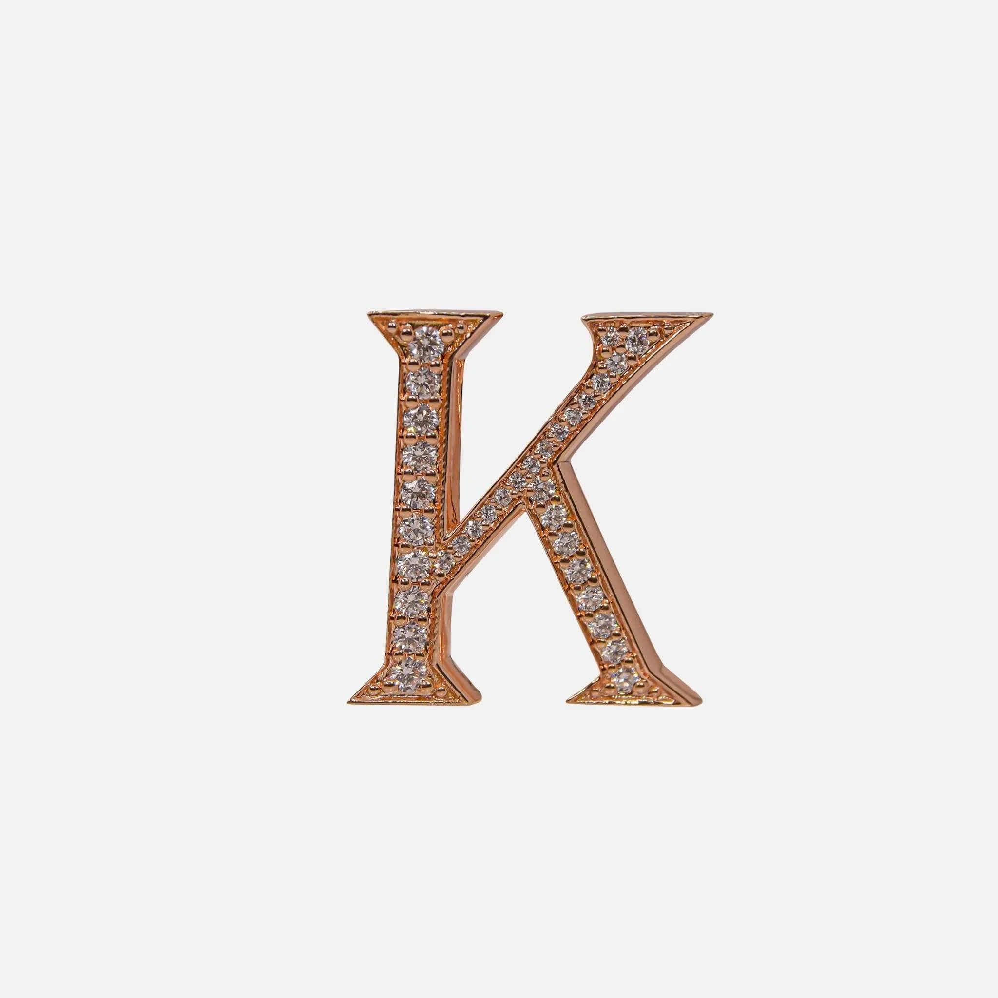 Ashna Mehta Alphabets Bag Bijoux with Natural Diamonds in Rose Gold, K
