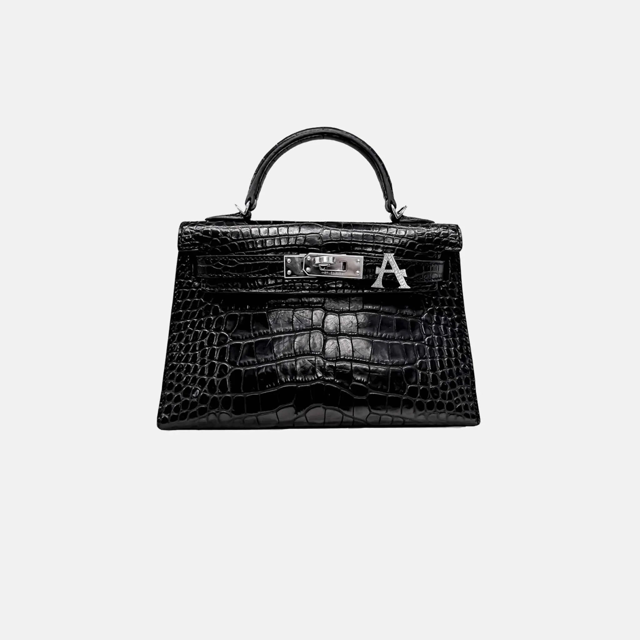 Alphabets Bag Bijoux with Natural Diamonds in White Gold